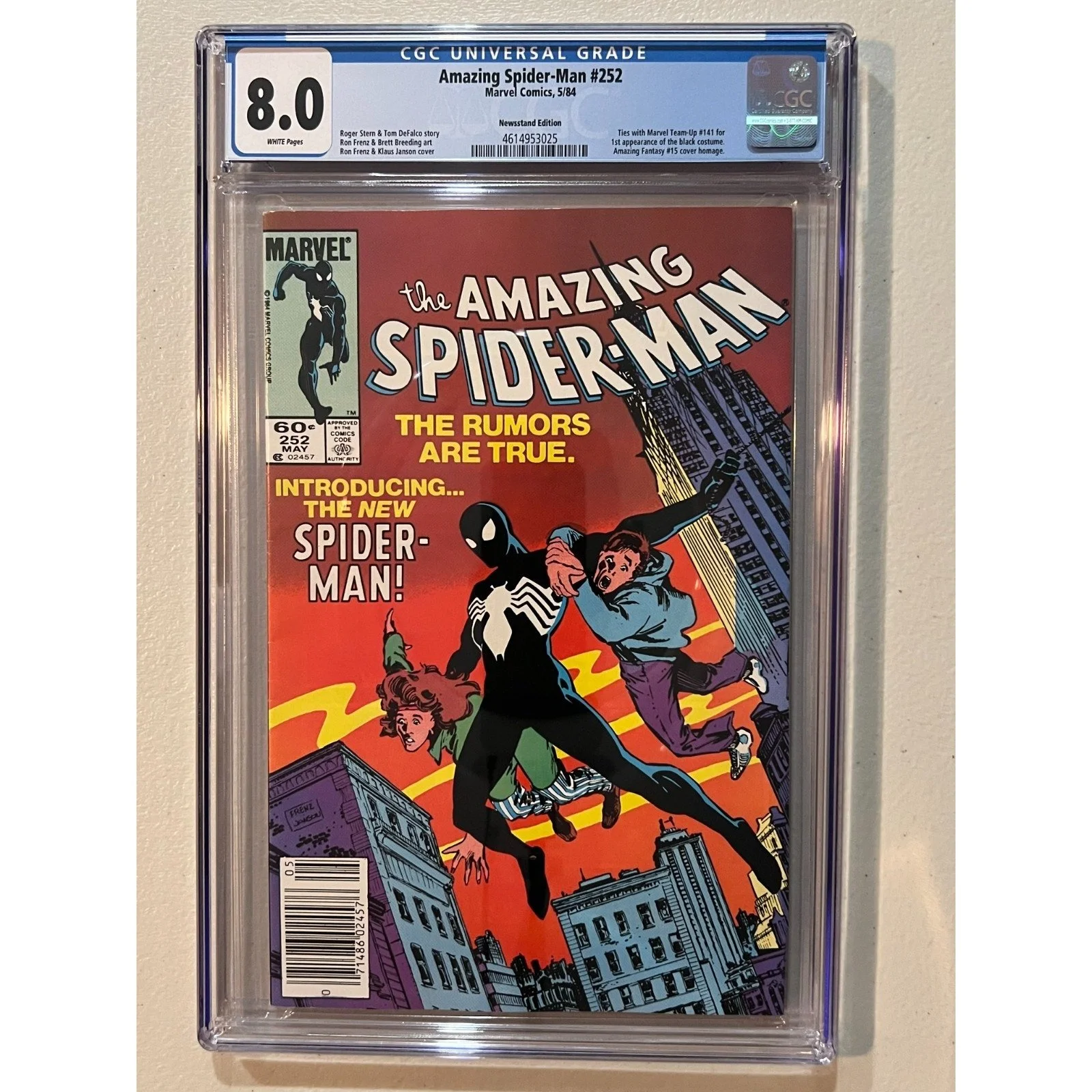 Marvel Comics The Amazing Spider-Man #252 CGC 8.0 (1984) Newsstand!