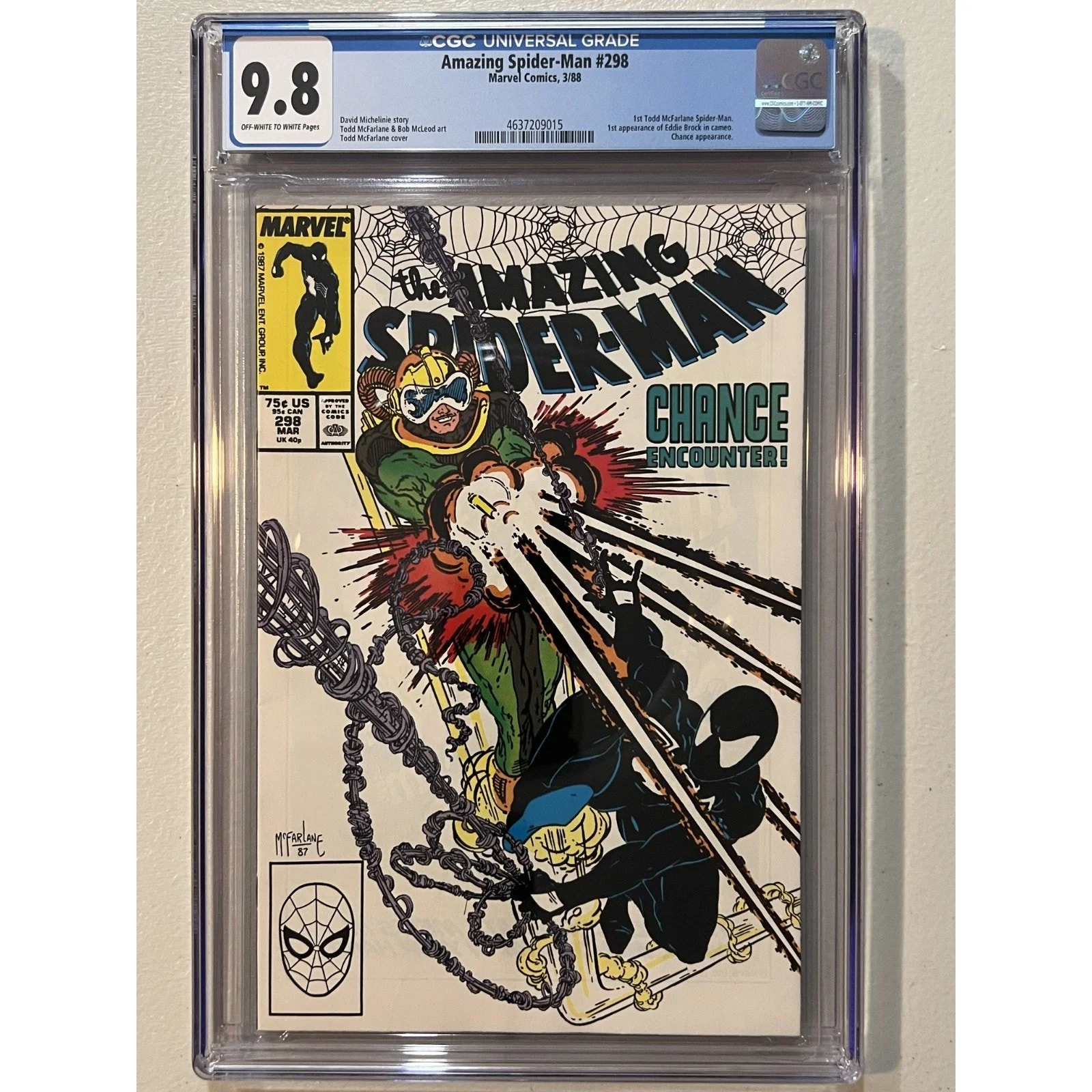 Marvel Comics The Amazing Spider-Man #298 CGC 9.8 (1988) 1st Todd McFarlane!