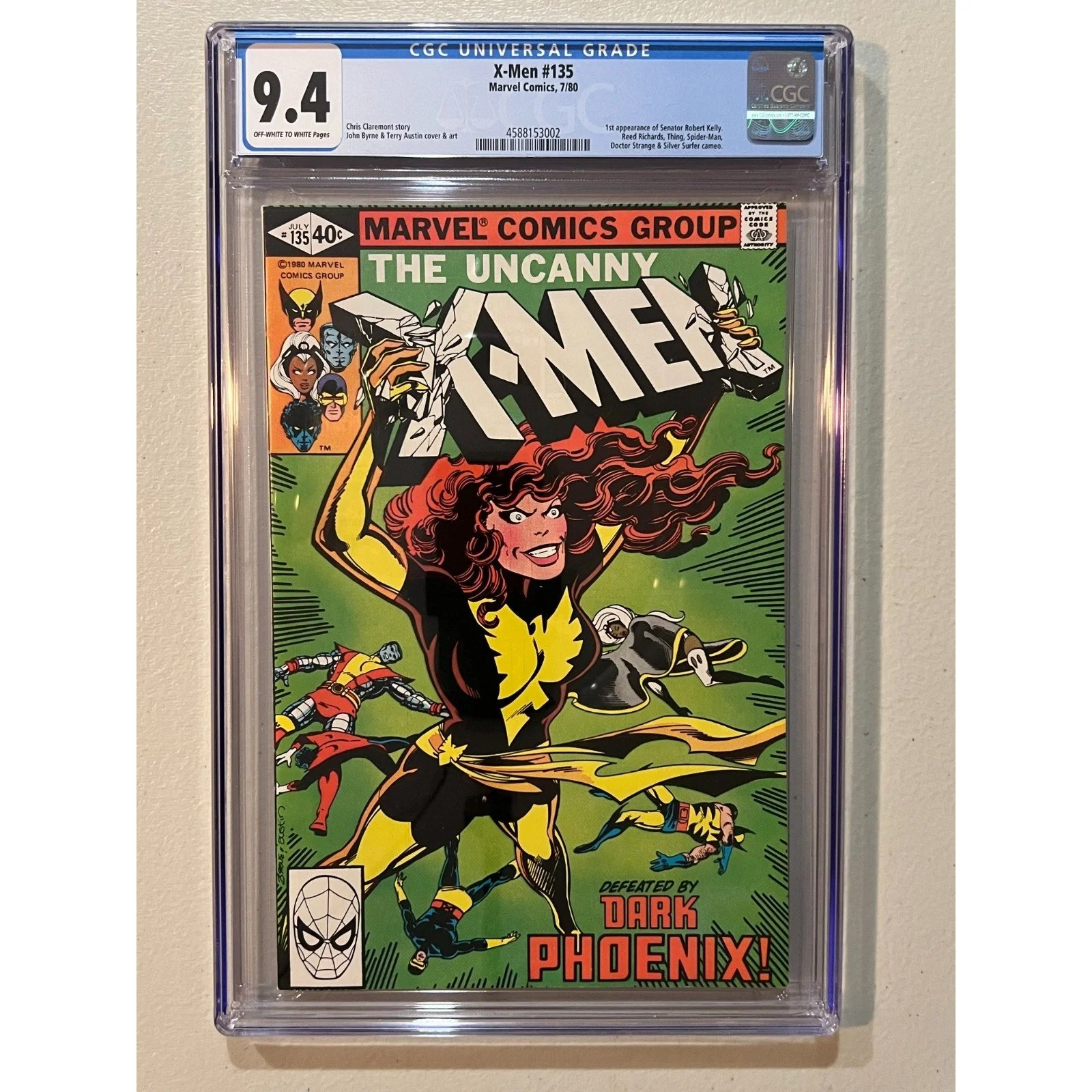 Marvel Comics Uncanny X-Men #135 CGC 9.4 (1980) 1st app. of Senator Robert Kelly