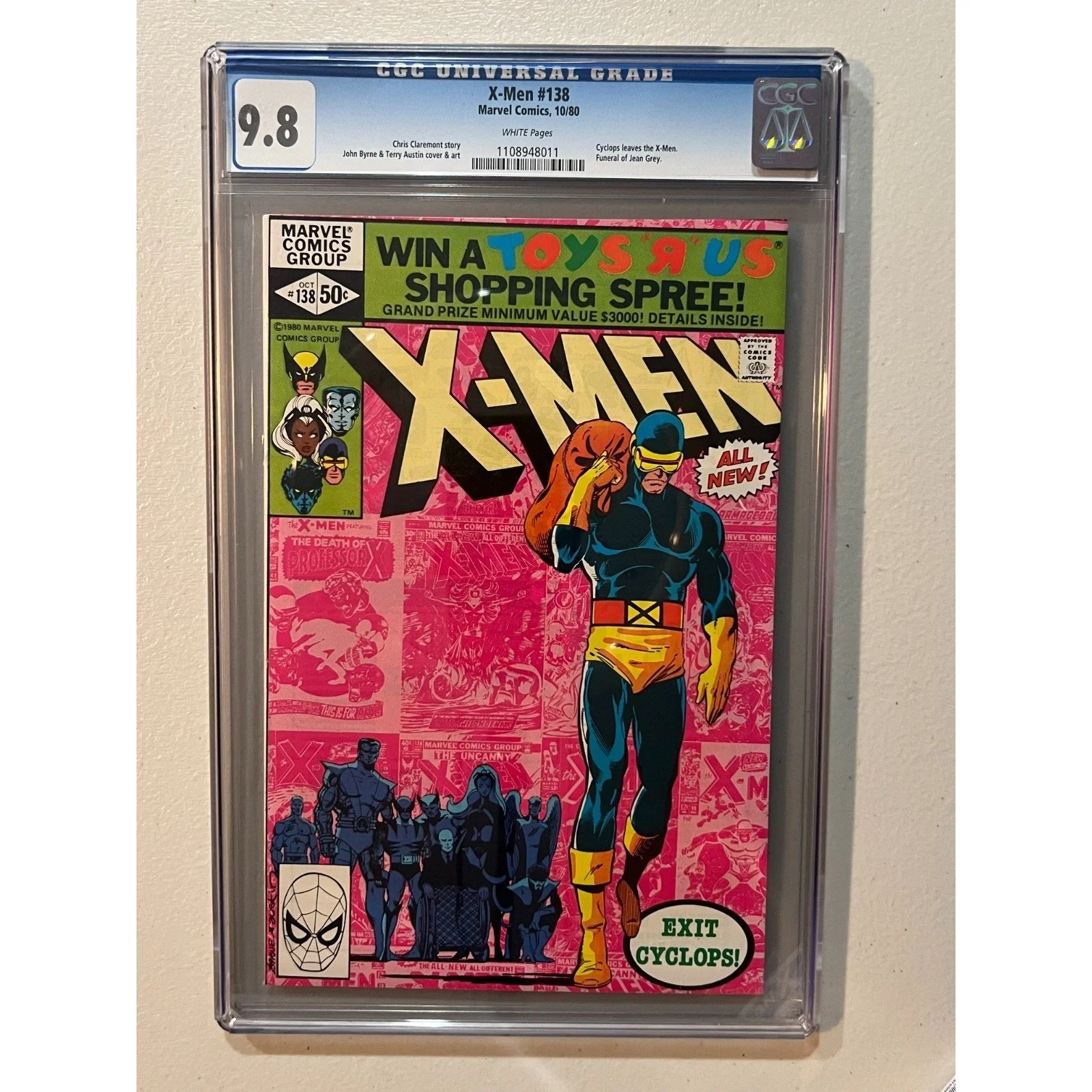 Marvel Comics Uncanny X-Men #138 CGC 9.8 (1980) Cyclops leaves the X-Men
