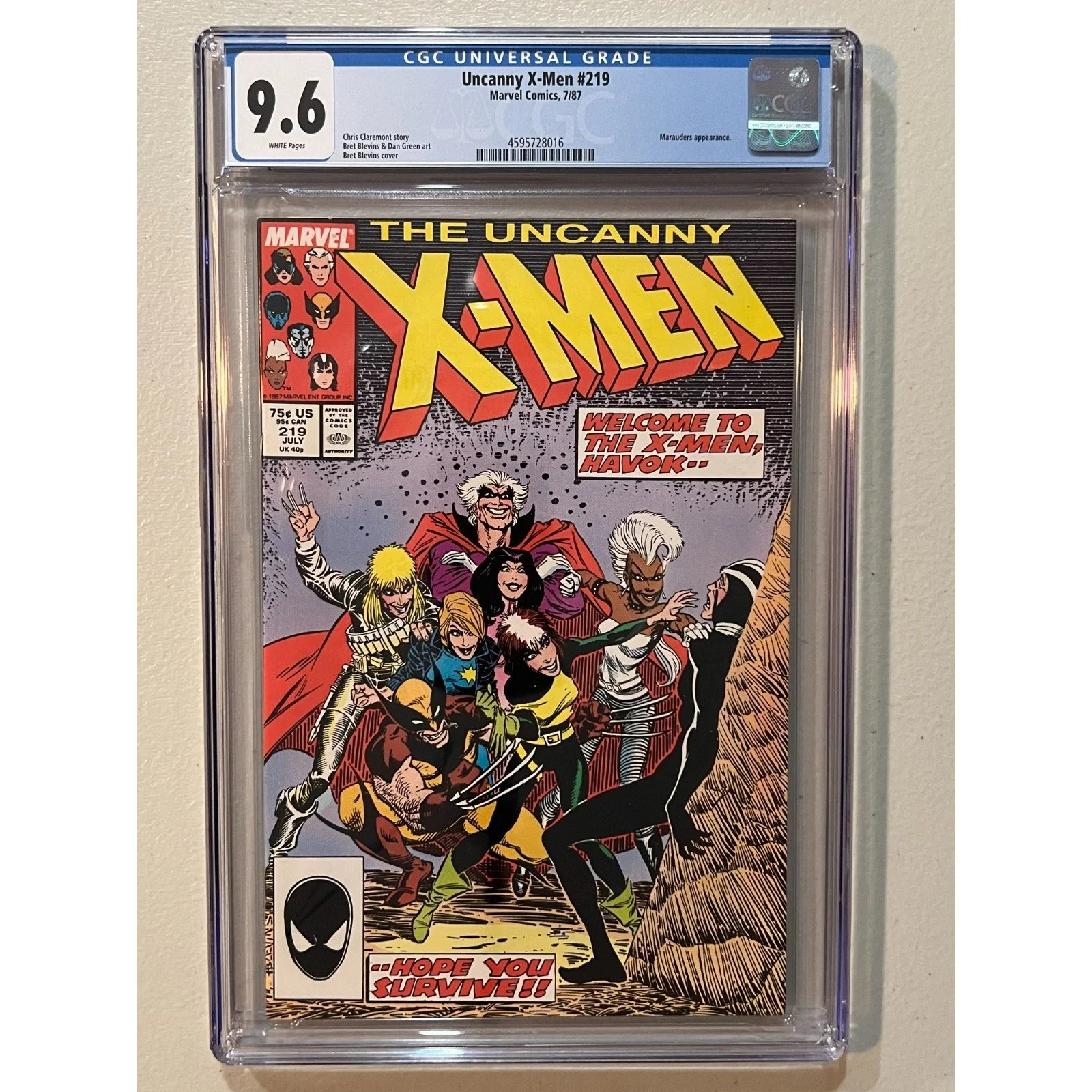 Marvel Comics Uncanny X-Men #219 CGC 9.6 (1987)