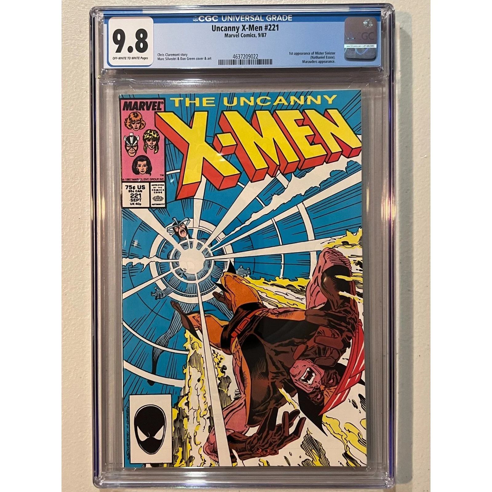 Marvel Comics Uncanny X-men #221 CGC 9.8 (1987) 1st Appearance Of Mr. Sinister