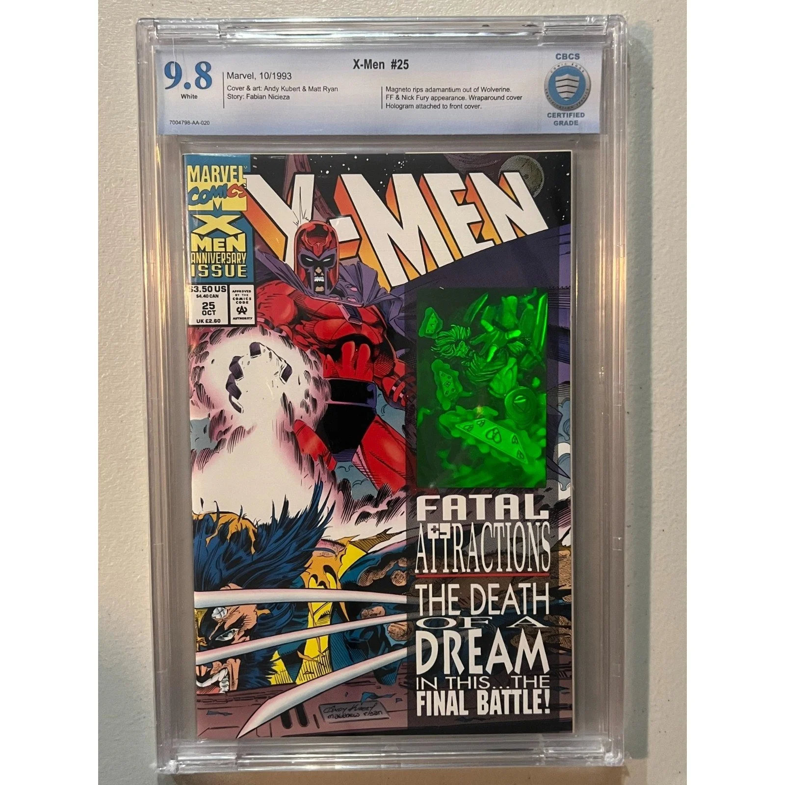 Marvel Comics Uncanny X-Men #25 CBCS 9.8 (1993) Hologram Cover!