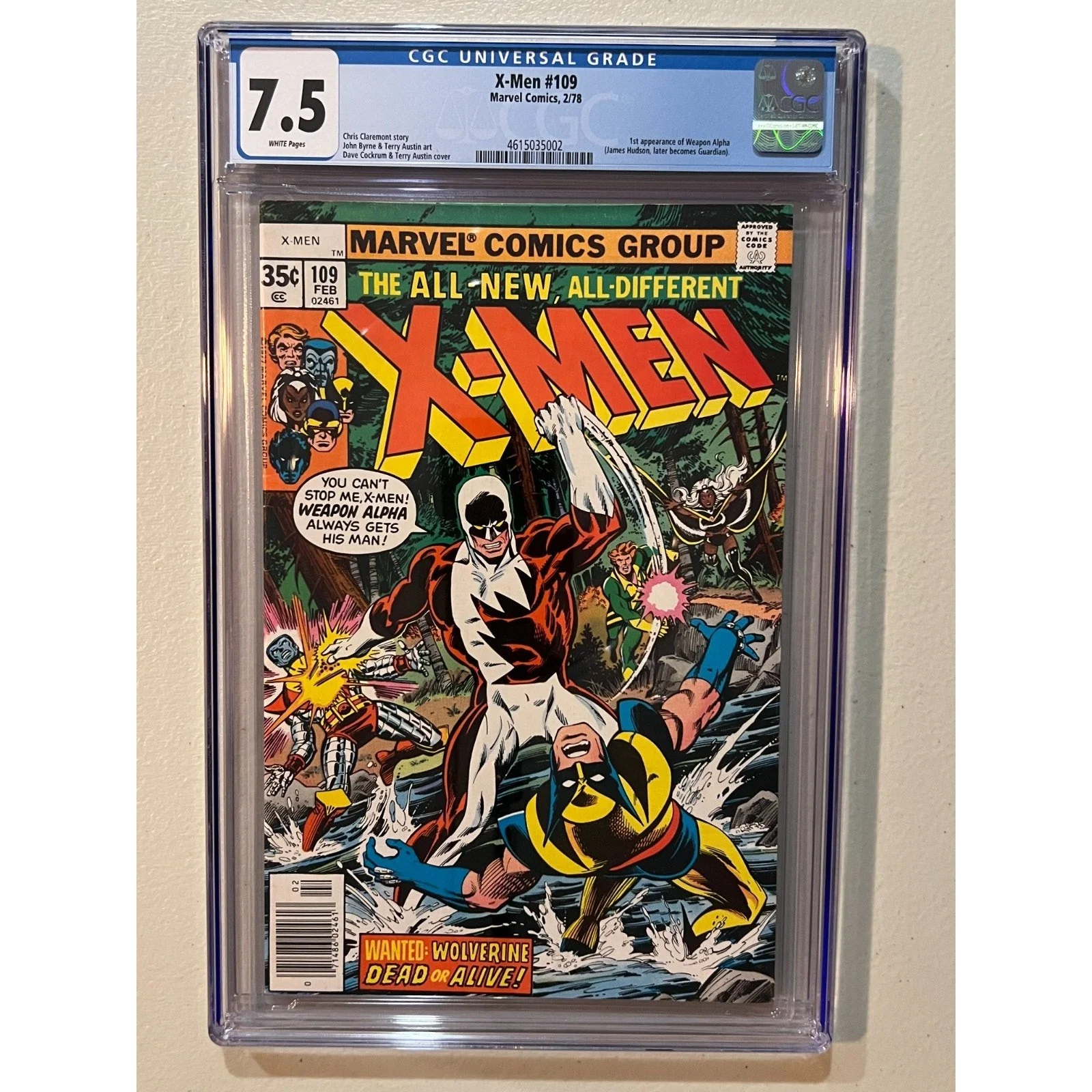 Marvel Comics X-Men #109 CGC 7.5 (1978) - 1st appearance Weapon Alpha