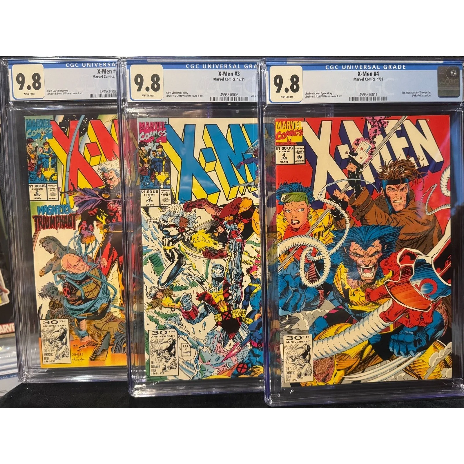 Marvel Comics X-Men #2, 3 & 4 ALL CGC 9.8 (1991) 1st Appearance OMEGA RED