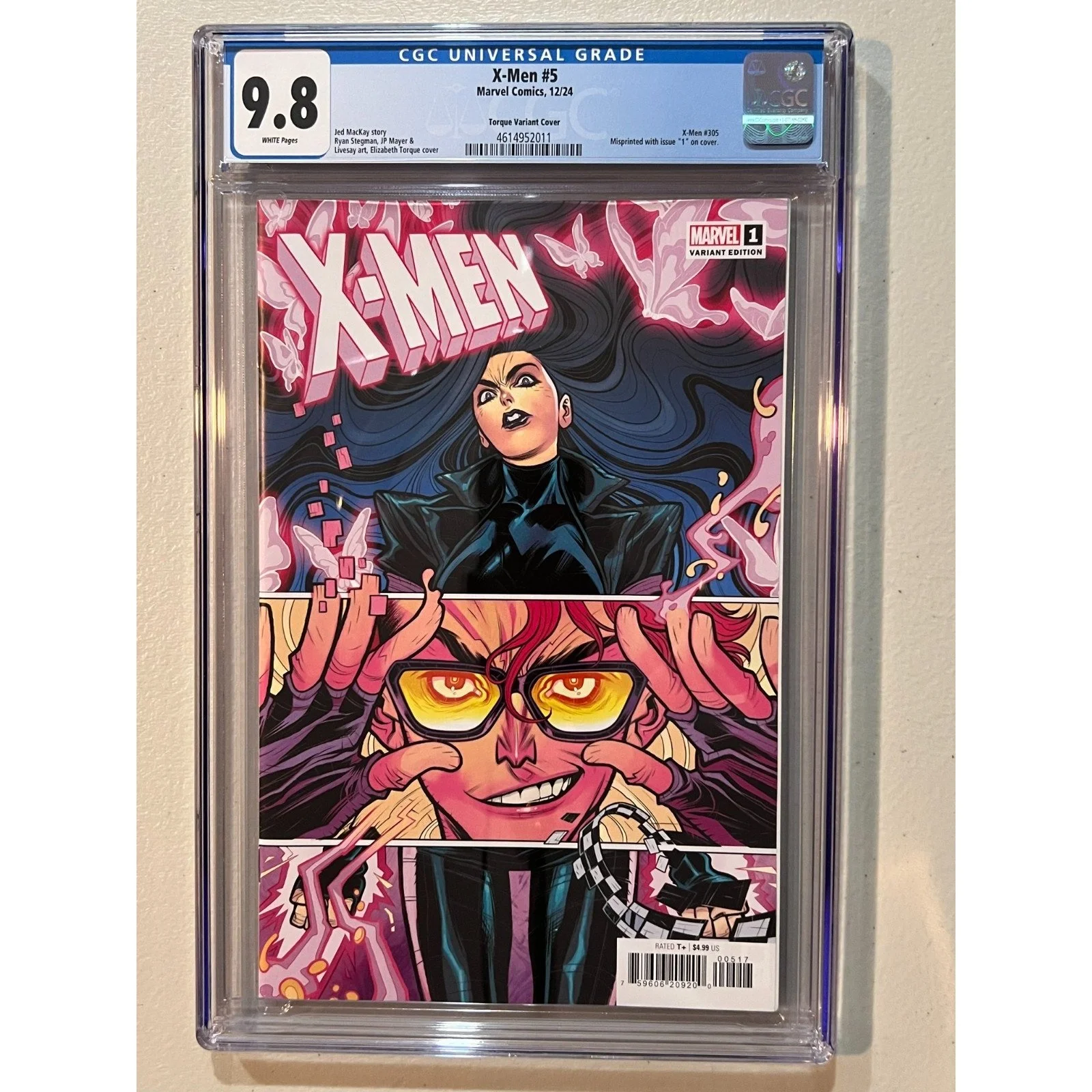 Marvel Comics X-Men #5 CGC 9.8 (2024) ELIZABETH TORQUE 1:25 VARIANT ERROR