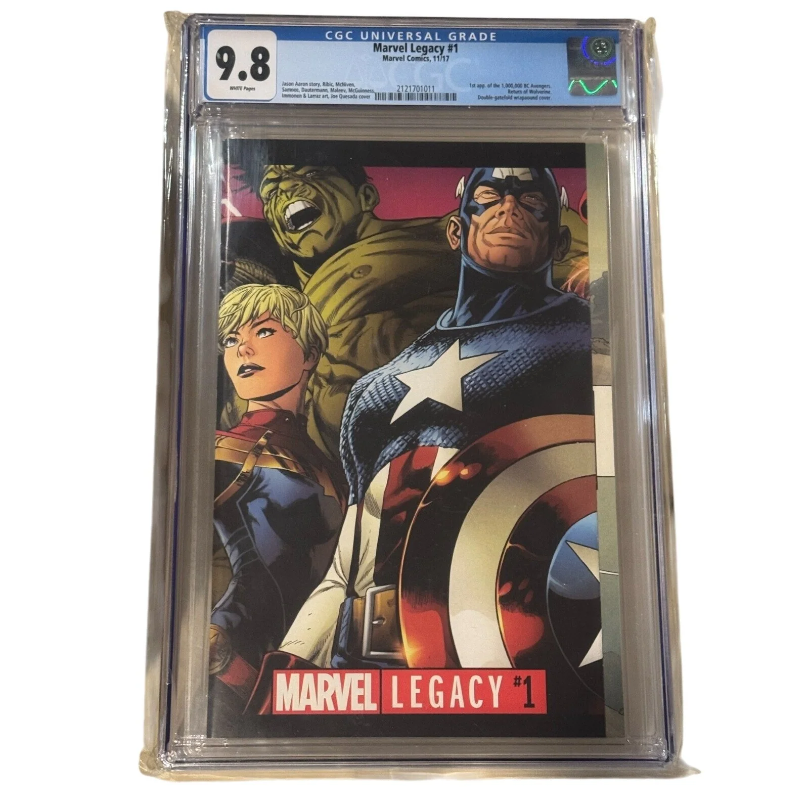 MARVEL LEGACY 1 CGC 9.8 2017 1ST APP 1,000,000 BC AVENGERS JOE QUESADA