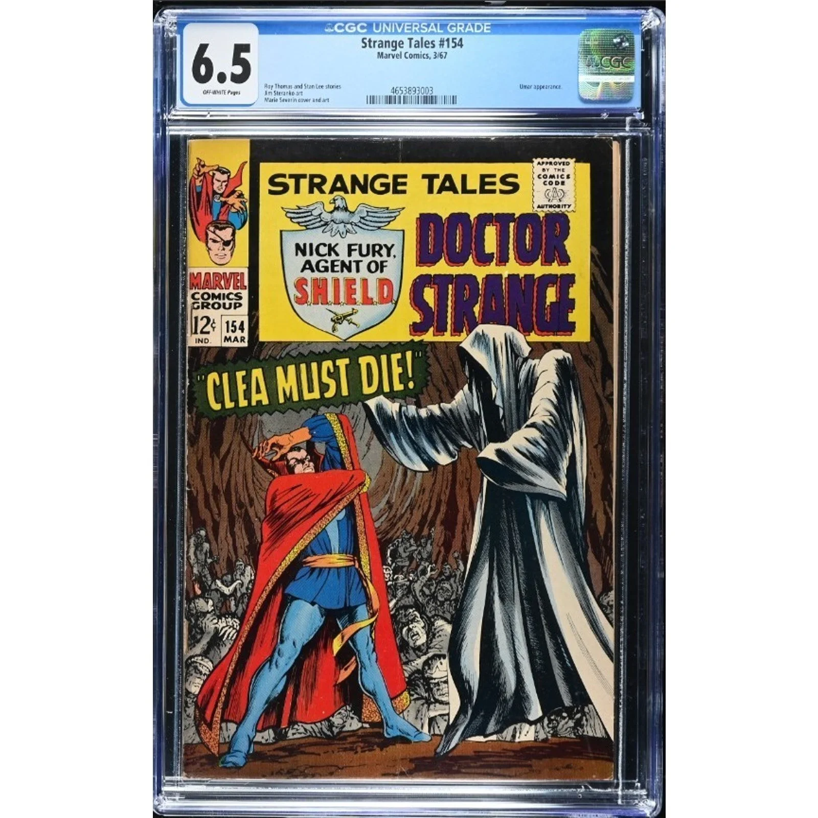 Mavel Comics Strange Tales #154 CGC 6.5 (1968) Steranko Art!