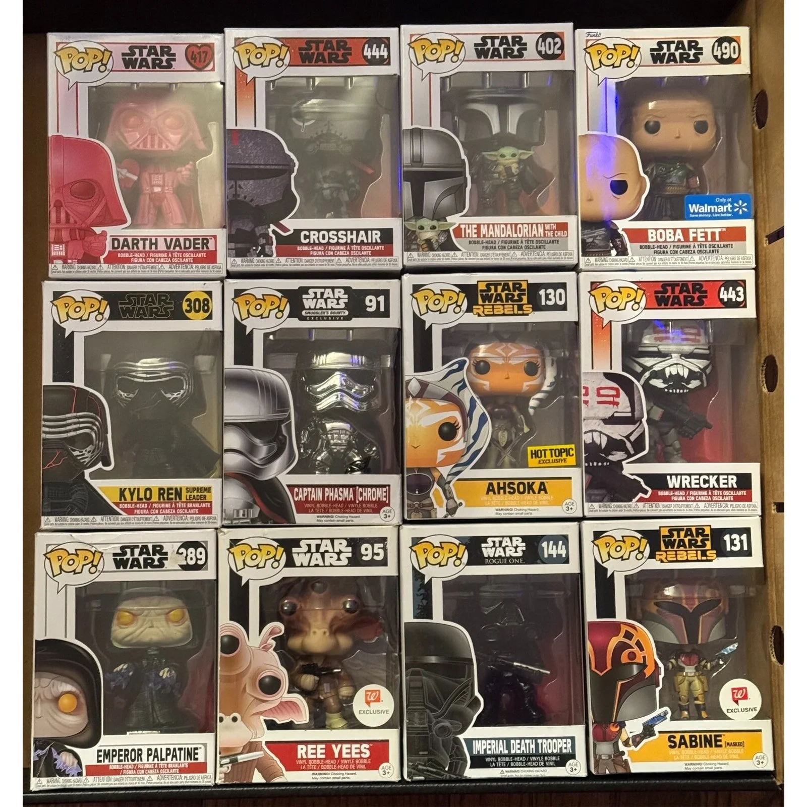 Star Wars Funko Pop Lot / 12 Various EXCLUSIVES!