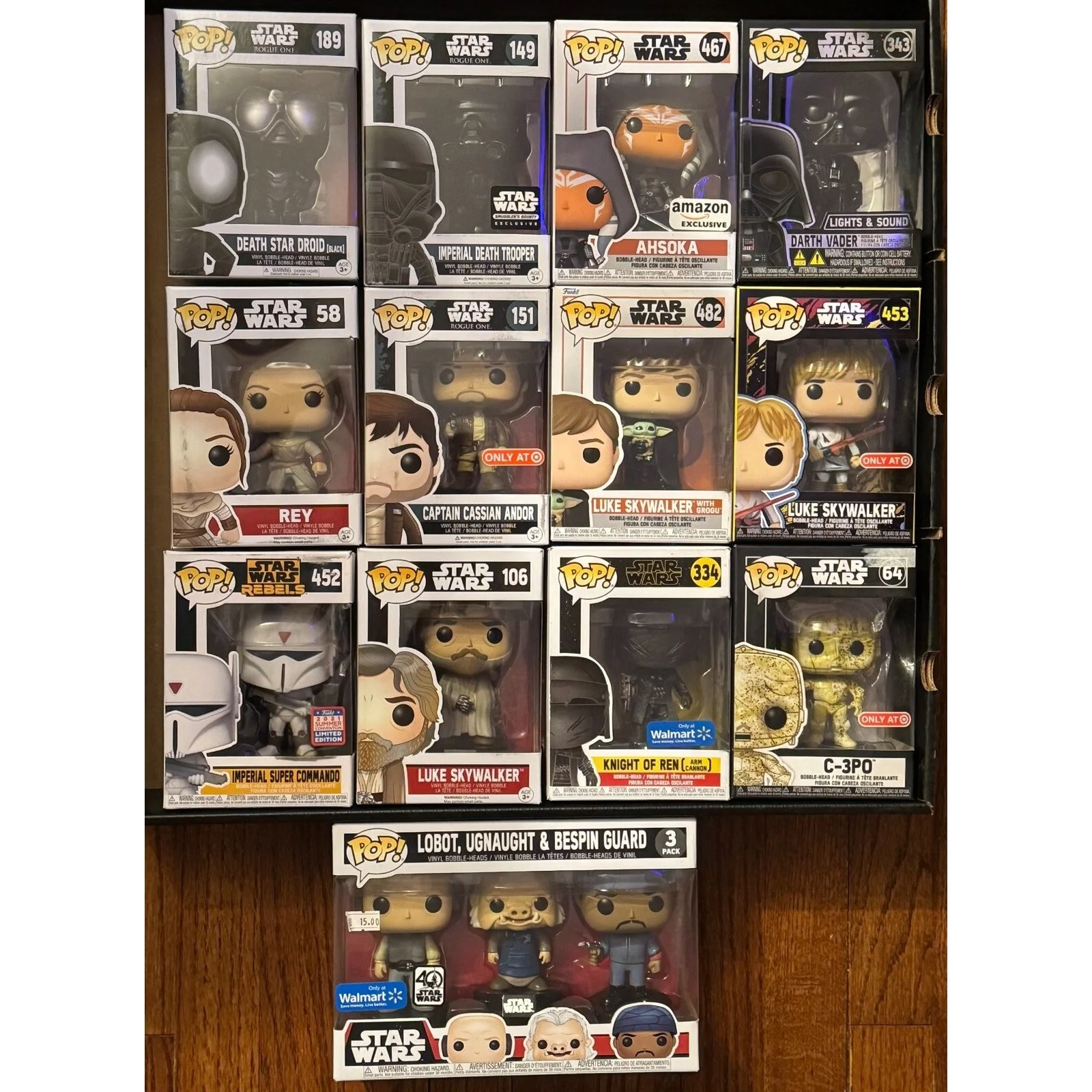 Star Wars Funko Pop Lot / 13 Various EXCLUSIVES! & 3 Bitty Pop Packs!