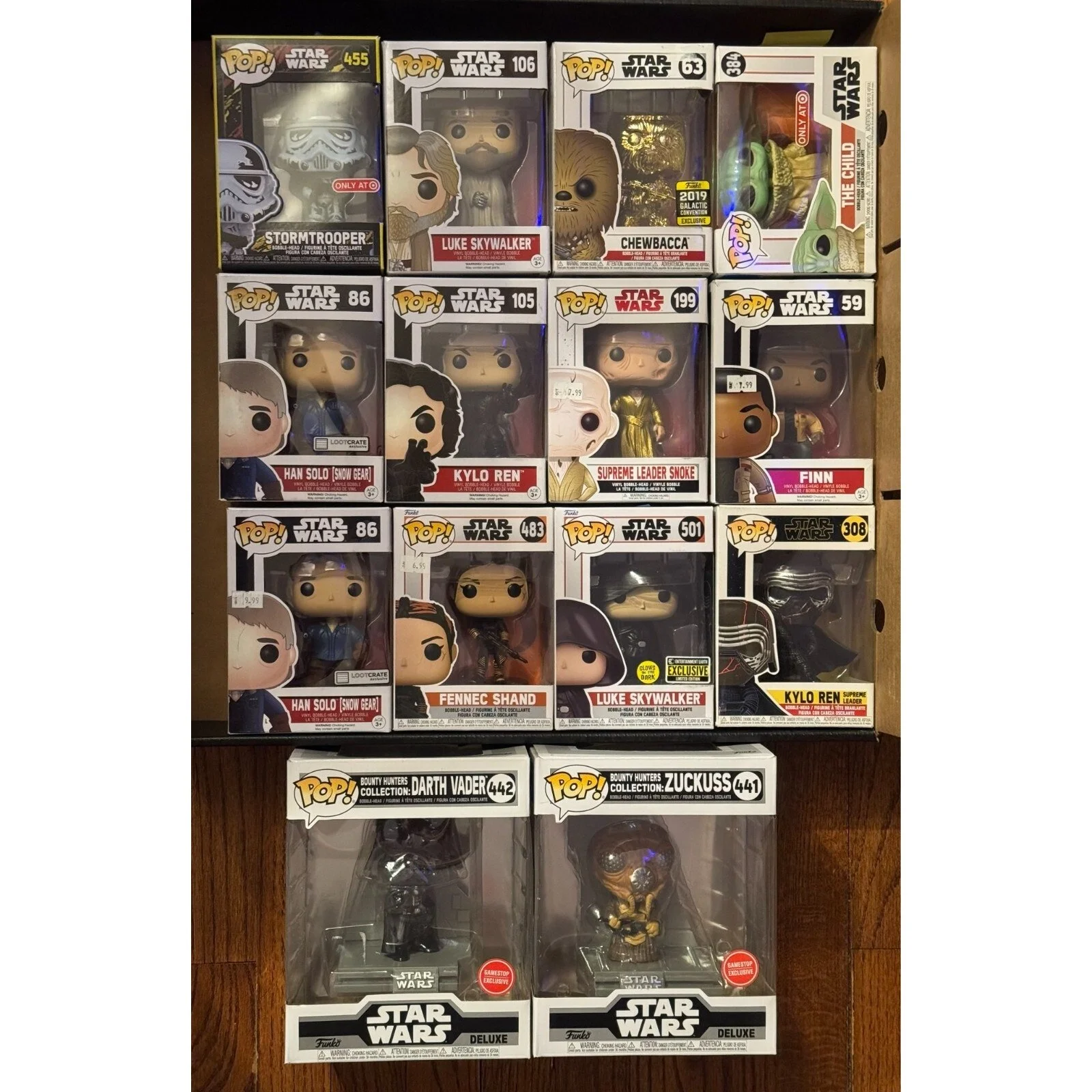 Star Wars Funko Pop Lot / 14 Various EXCLUSIVES! & 3 Bitty Pop Packs!