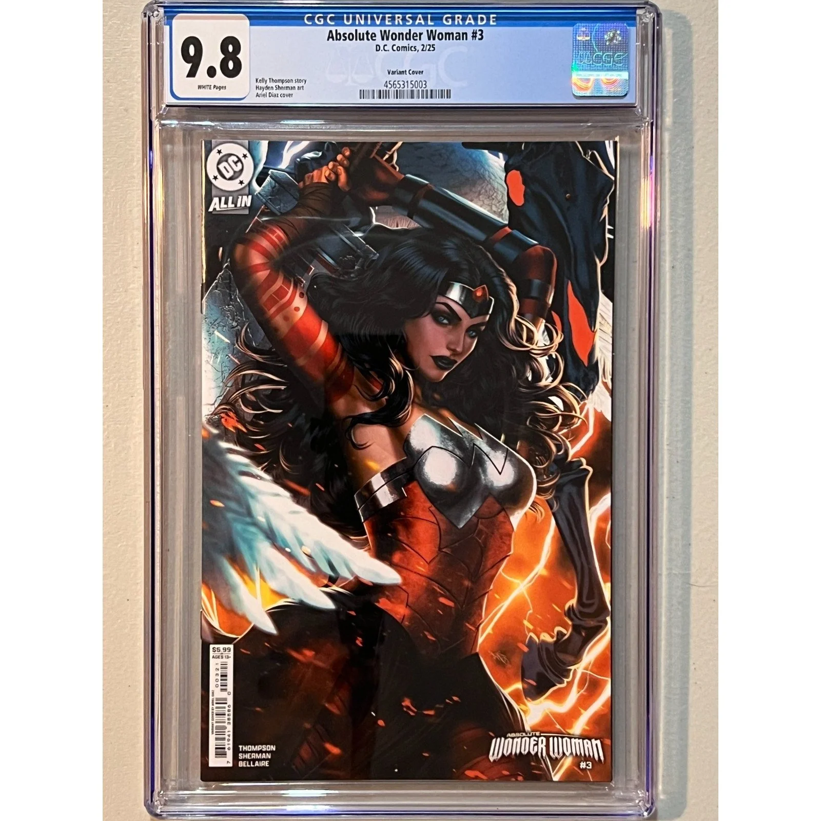 D.C. Comics Absolute Wonder Woman #3 CGC 9.8 (2025) Arial Diaz Variant