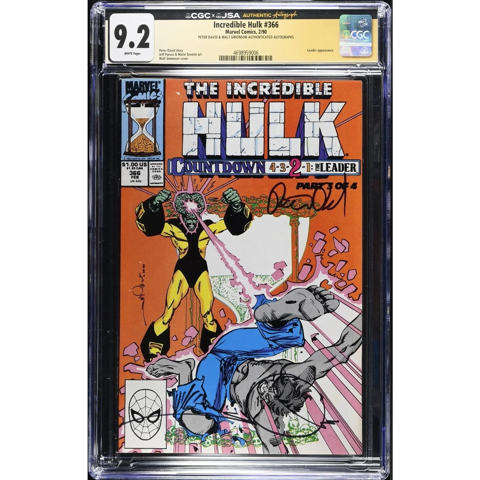 Marvel Comics Incredible Hulk #366 CGC 9.8 (1990) Walt Simonson & Peter David!!