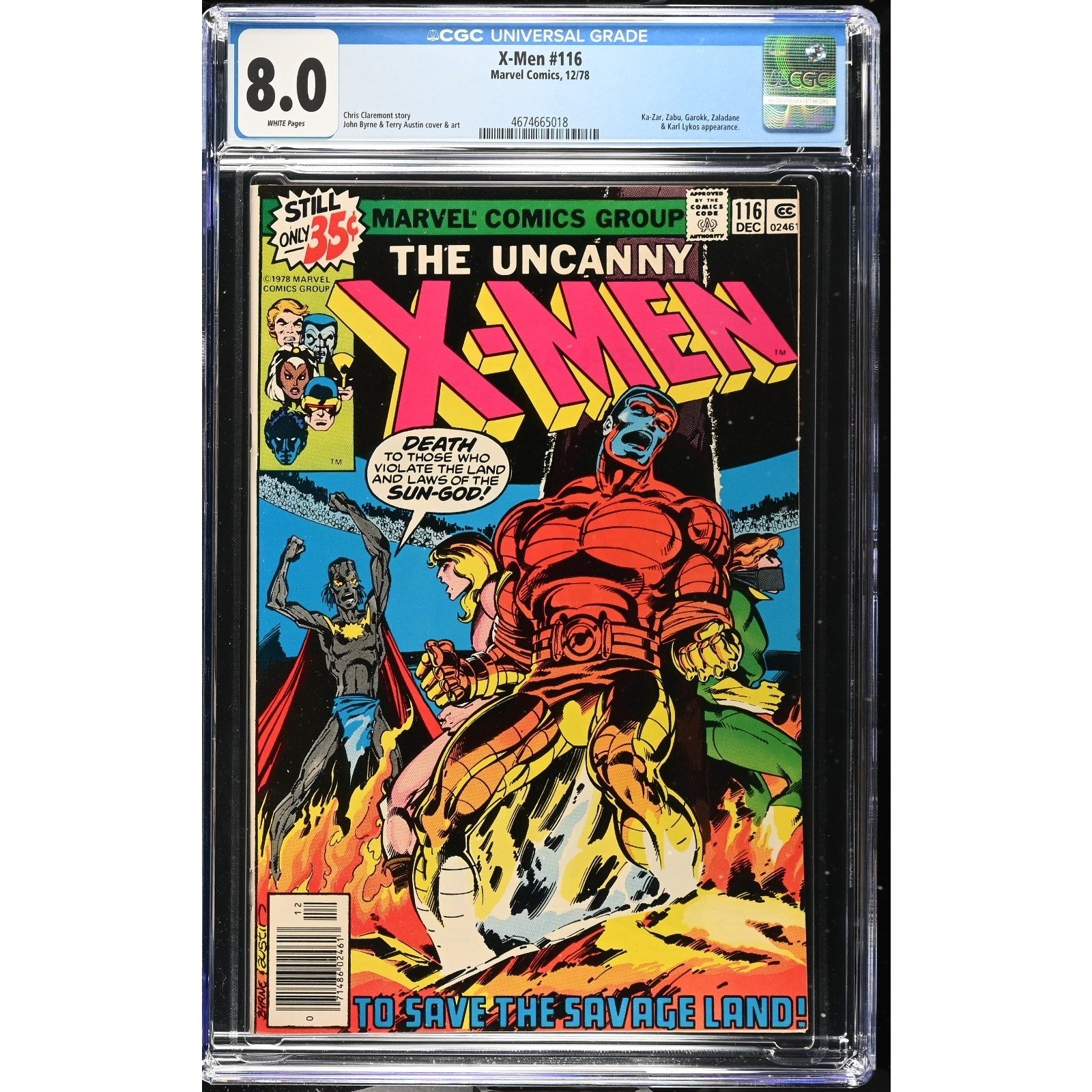 Marvel Comics X-Men #116 CGC 8.0 (1978)