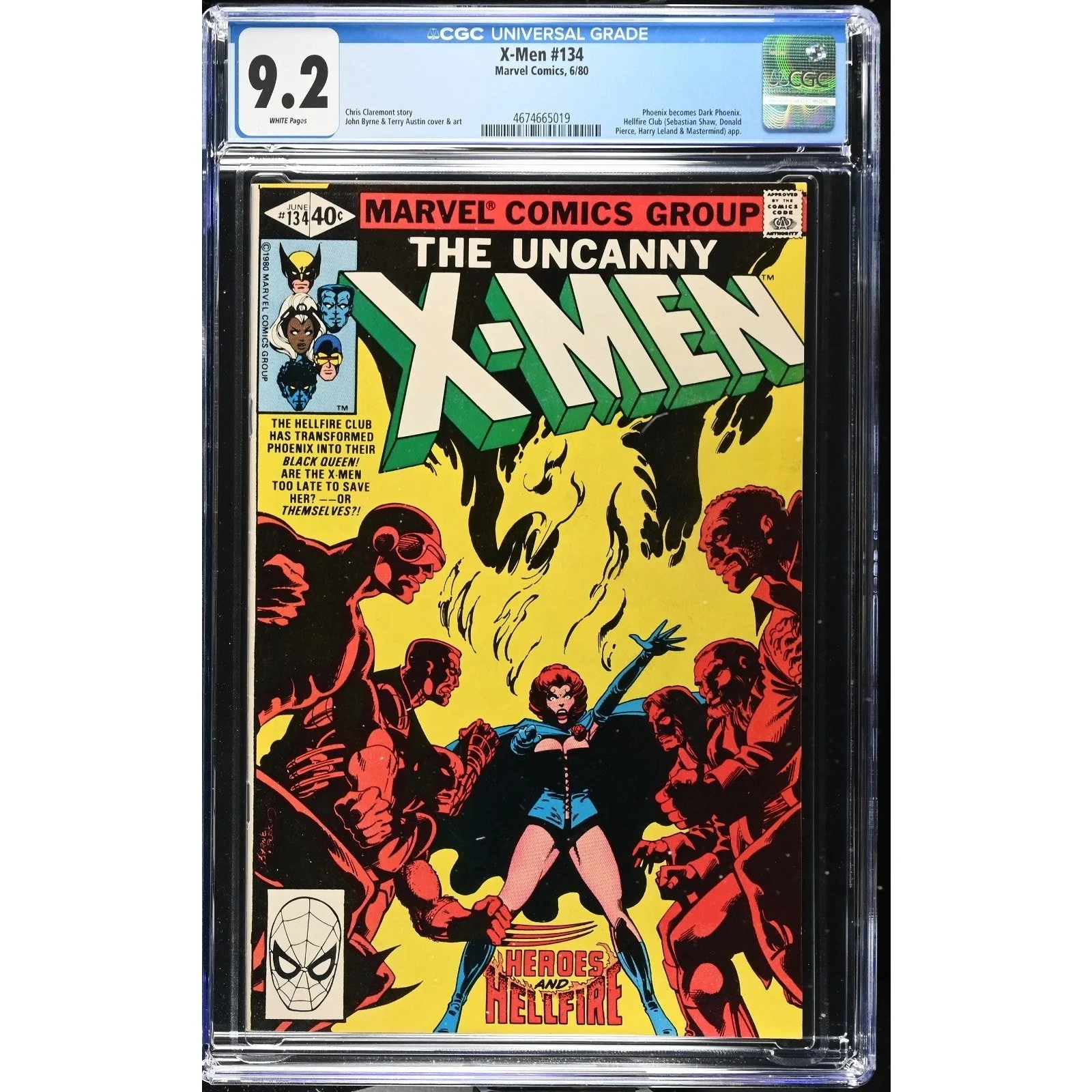 Marvel Comics X-Men #134 CGC 9.2 (1980) Phoenix becomes Dark Phoenix!