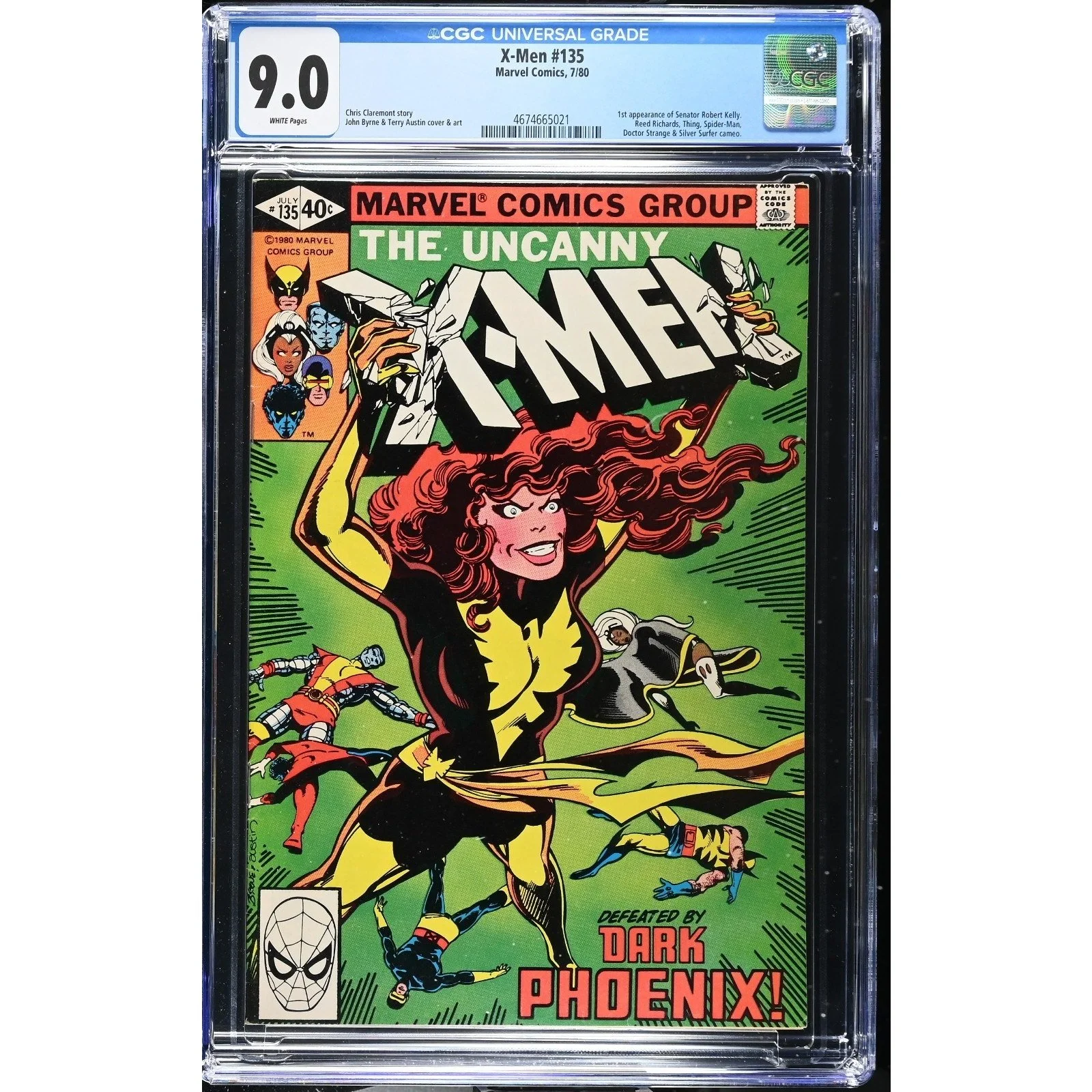 Marvel Comics X-Men #135 CGC 9.0 (1980) 1st Senator Kelly!