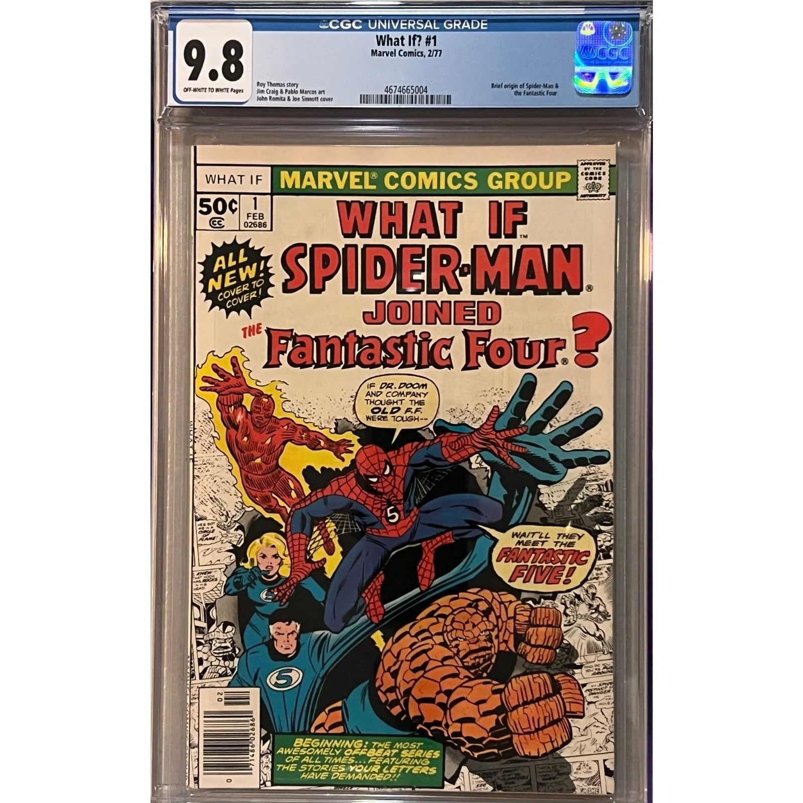 Marvel Comics What If? #1 CGC 9.8 (1977) Spider-Man Joined the Fantastic Four