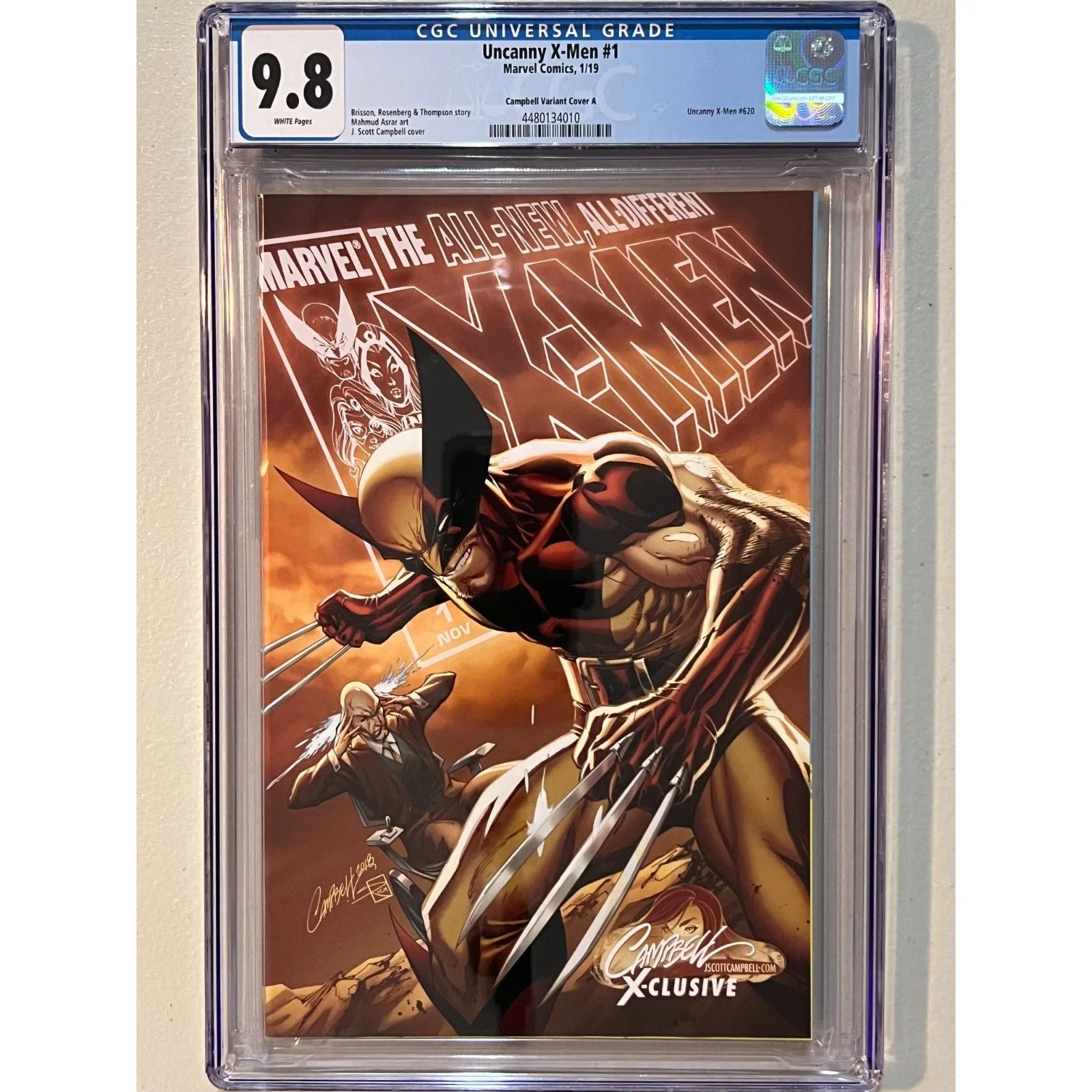 Marvel Comics Uncanny X-Men #1 (L620) CGC 9.8 (2019) J.Scott Campbell Cover!
