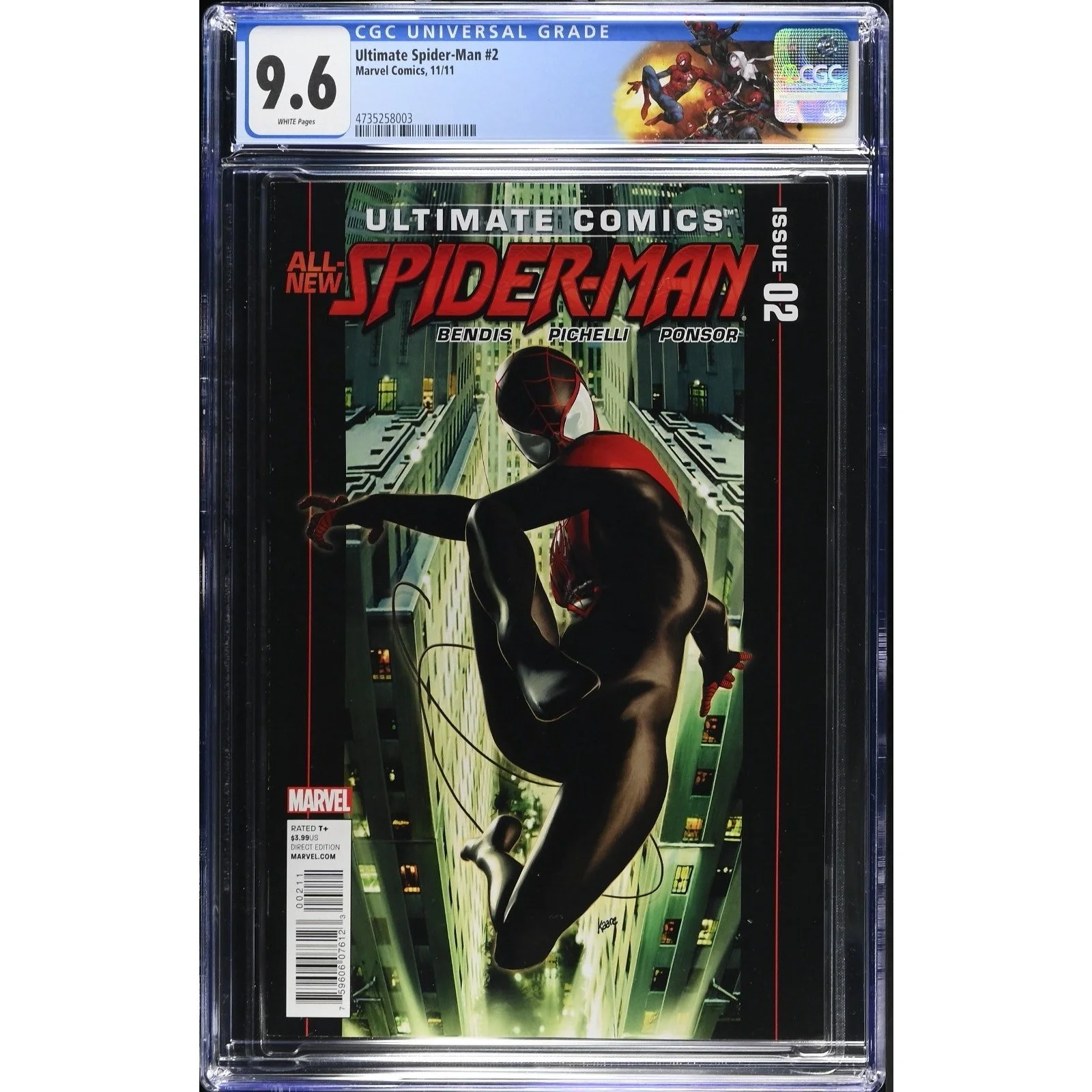 Marvel Comics Ultimate Spider-Man #2 CGC 9.6 (2011) Miles Morales First Print!