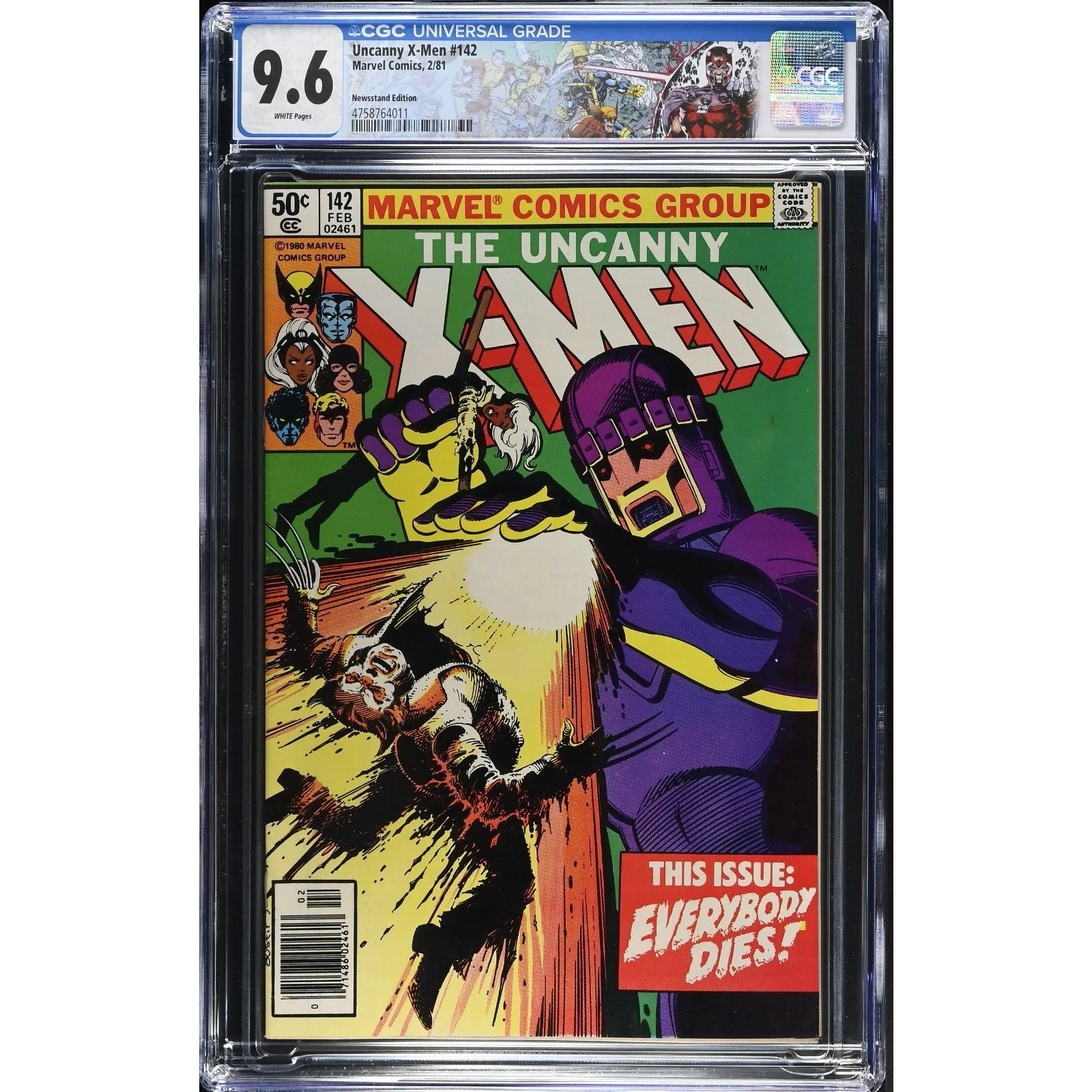 Marvel Comics X-Men #142 CGC 9.6 (1981) Newsstand! Custom Label!