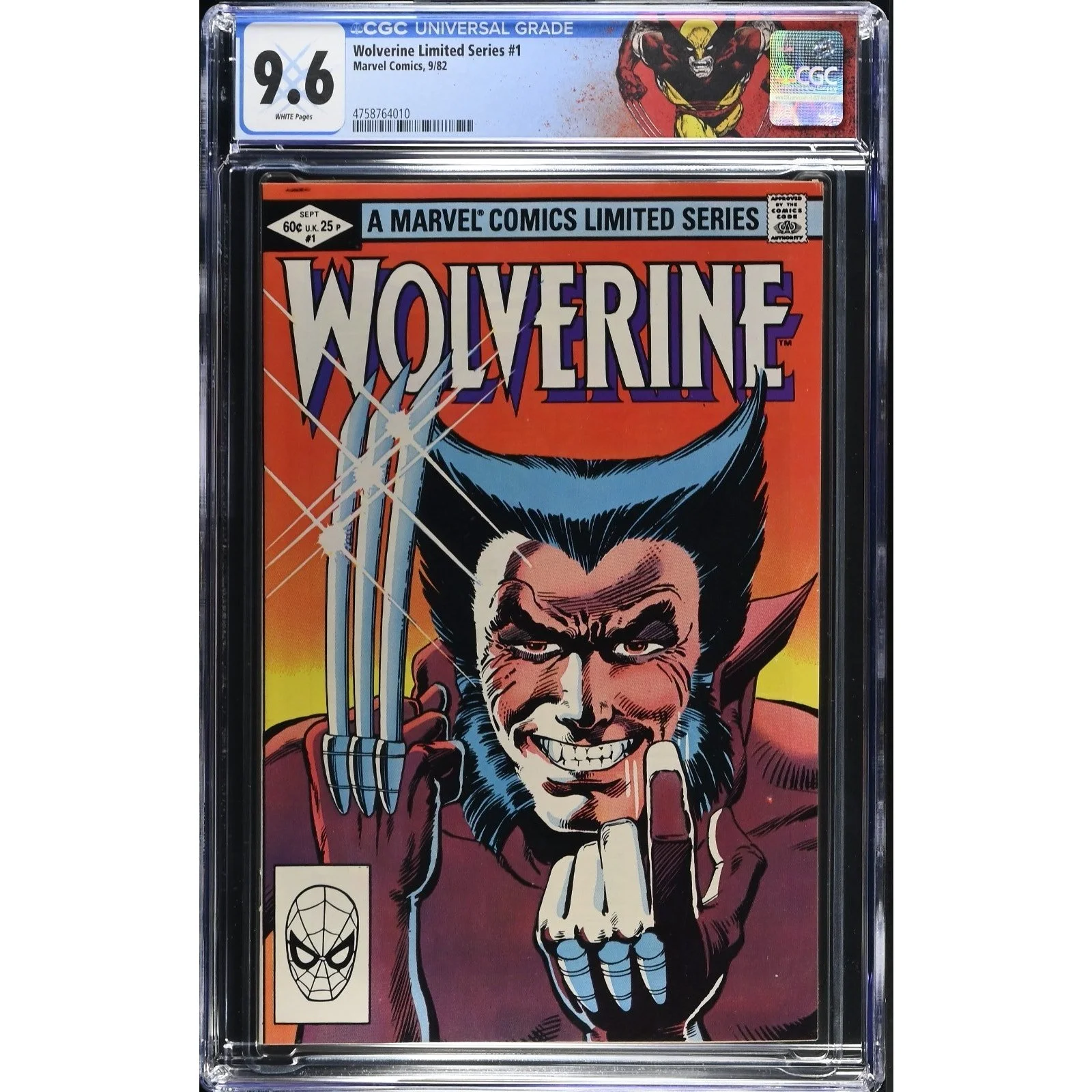 Marvel Comics Wolverine Limited Series #1 CGC 9.6 (1982) WHITE Pgs! Custom Label