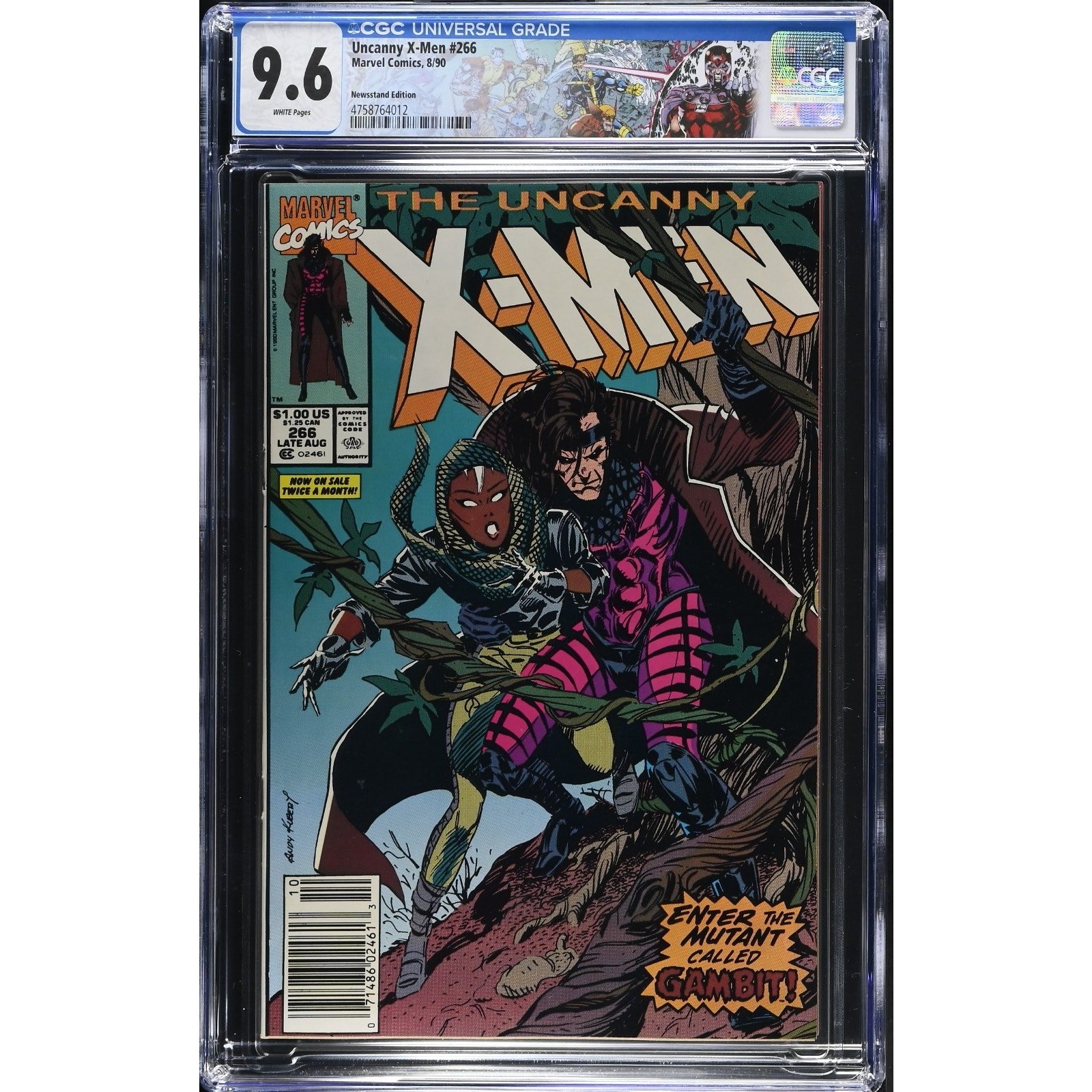 Marvel Comics Uncanny X-Men #266 CGC 9.6 (1990) Newsstand! 1st App of Gambit!