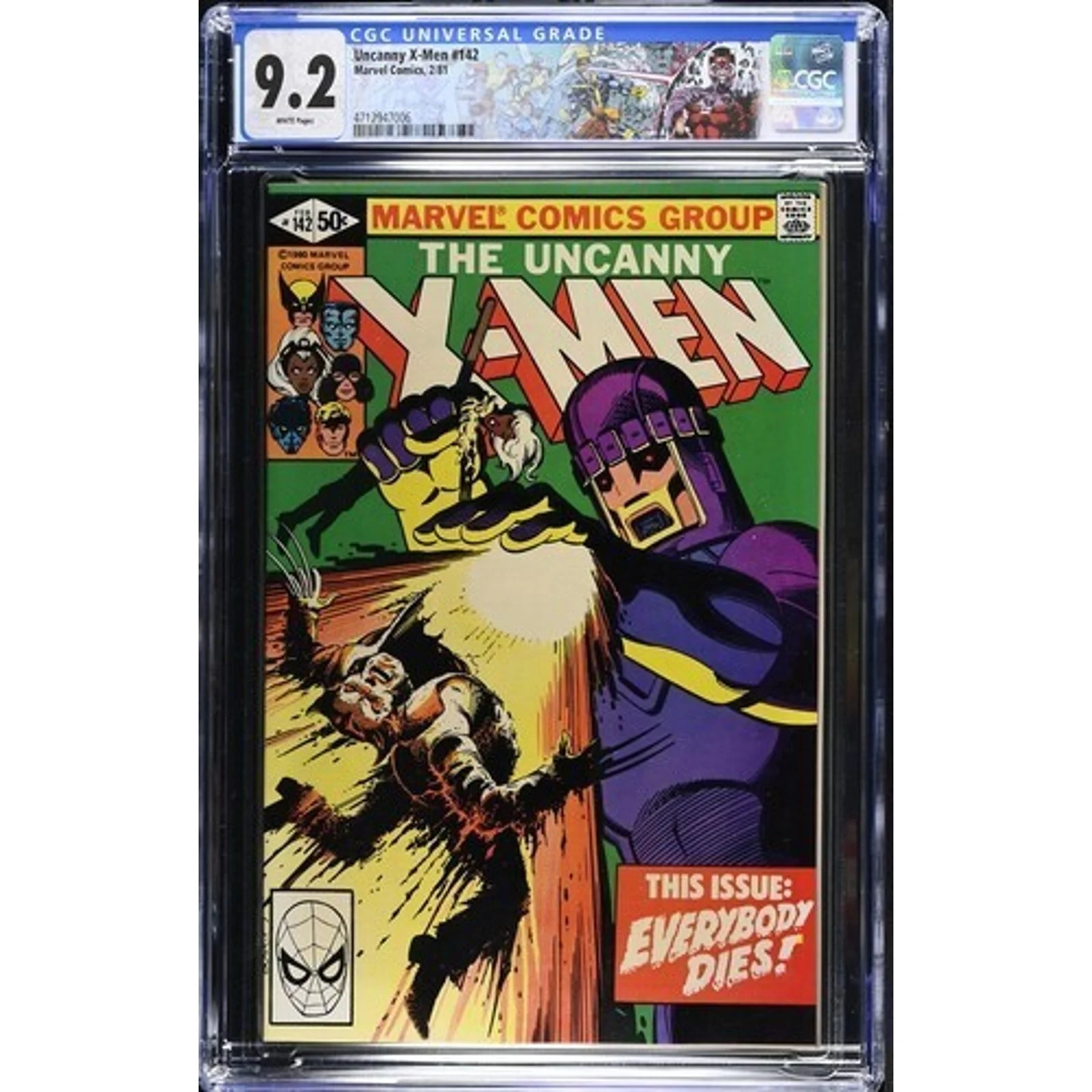 Marvel Comics Uncanny X-Men #142 CGC 9.2 (1981) "Days of Future Past" Pt. 2
