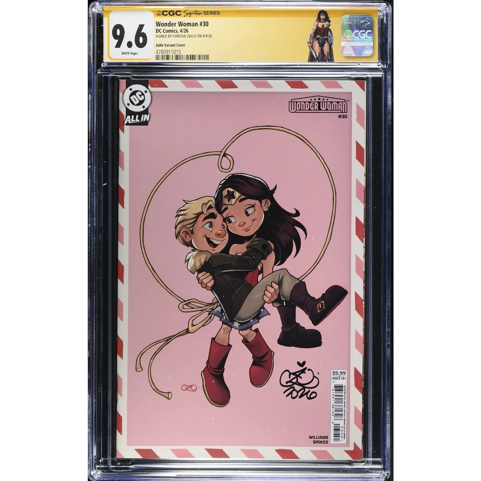 D.C. Comics Wonder Woman #30 CGC 9.8 (2026) SS by Chrissie Zullo! Custom Label!