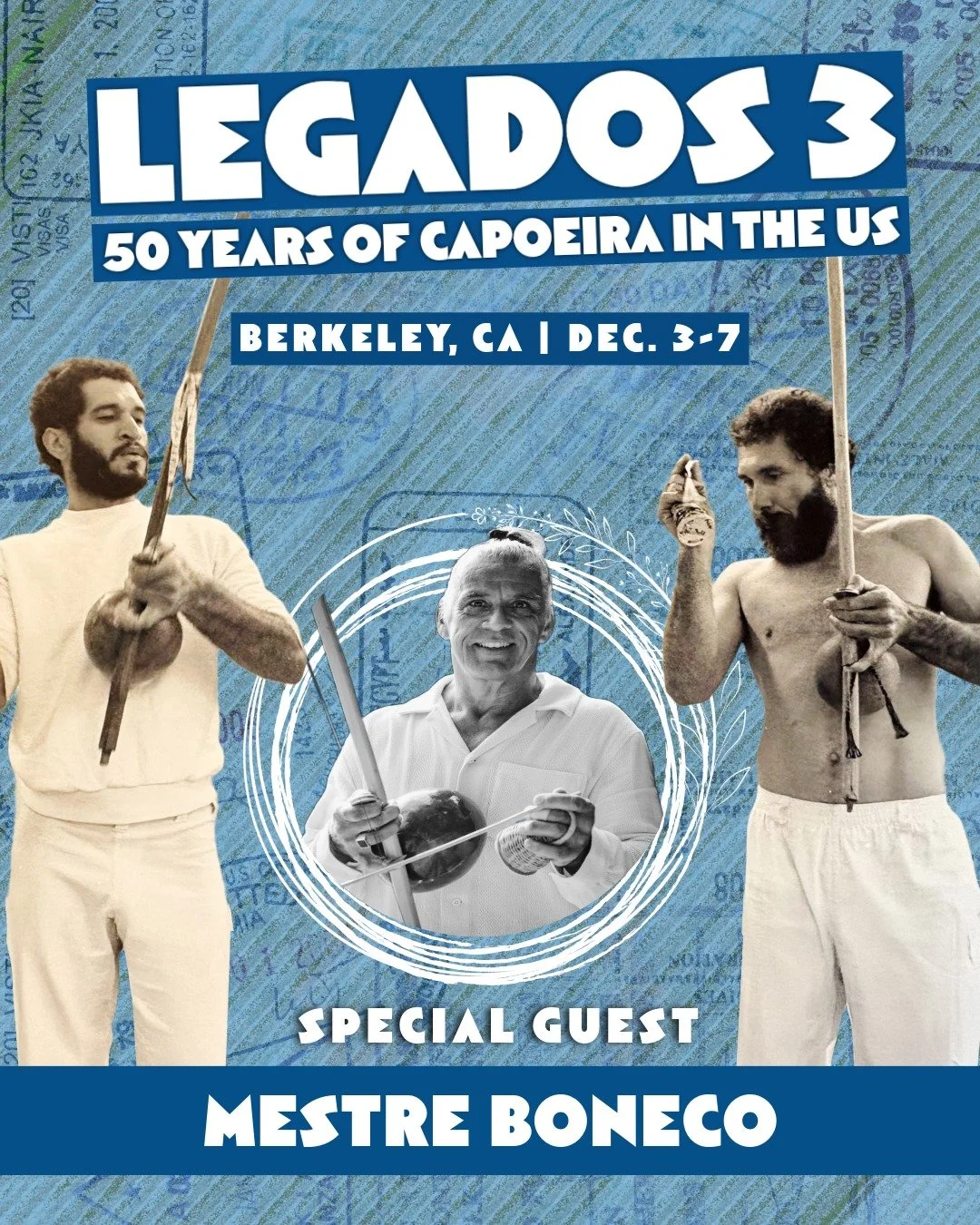 Mestre Acordeon and the Capoeira Arts Foundation (CAF) are honored to host Mestre Jelon and celebrate 50 years of capoeira in the United States. Join us for 5 days of learning with local and international guests.

#Capoeira #legados3 #Capoeira50Years