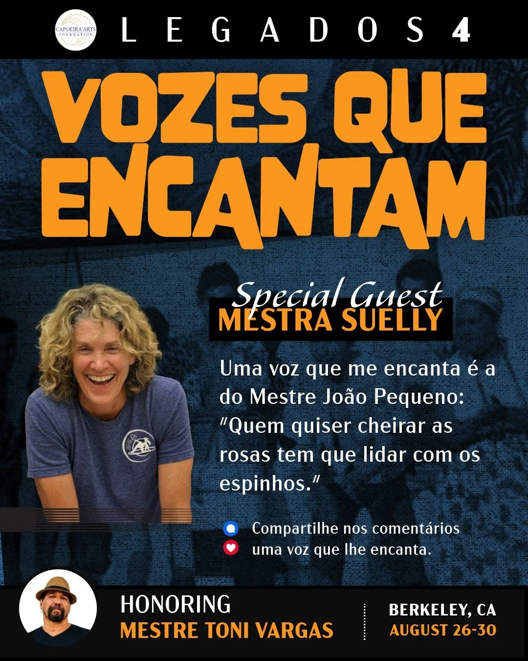 Venha para uma conviv&ecirc;ncia com a special guest Mestra Suelly e celebre o anivers&aacute;rio do Mestre Acordeon no dia 30 de agosto.

Let&rsquo;s celebrate mestre acordeon&rsquo;s birthday with special guest mestra Suelly August 30, 2026.

Regis