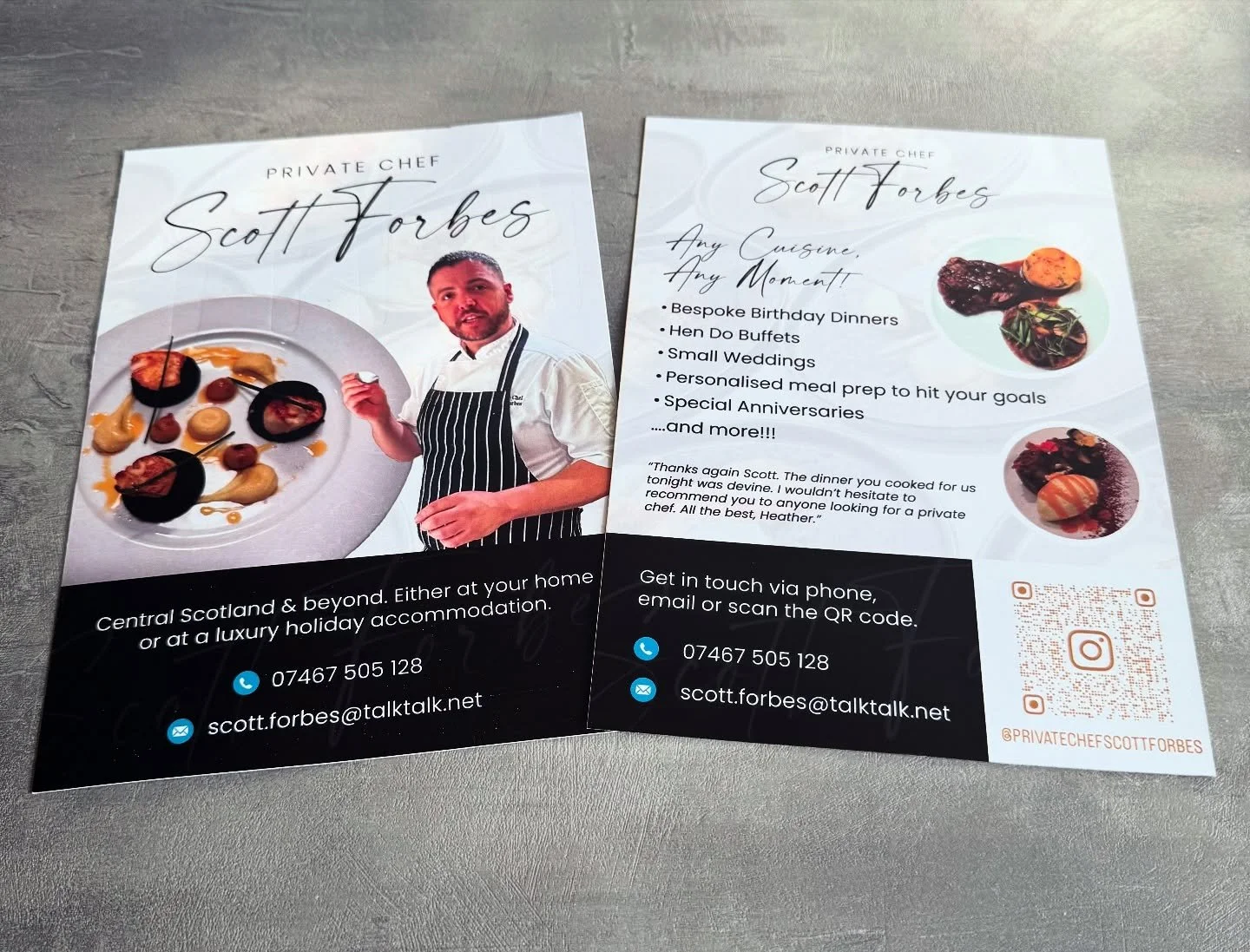 Leaflets are hereeeeeee. Coming through a letterbox near you soon 💪🏻💪🏻💪🏻 #privatechef #privatedining #chefslife #chefsofinstagram #leaflet