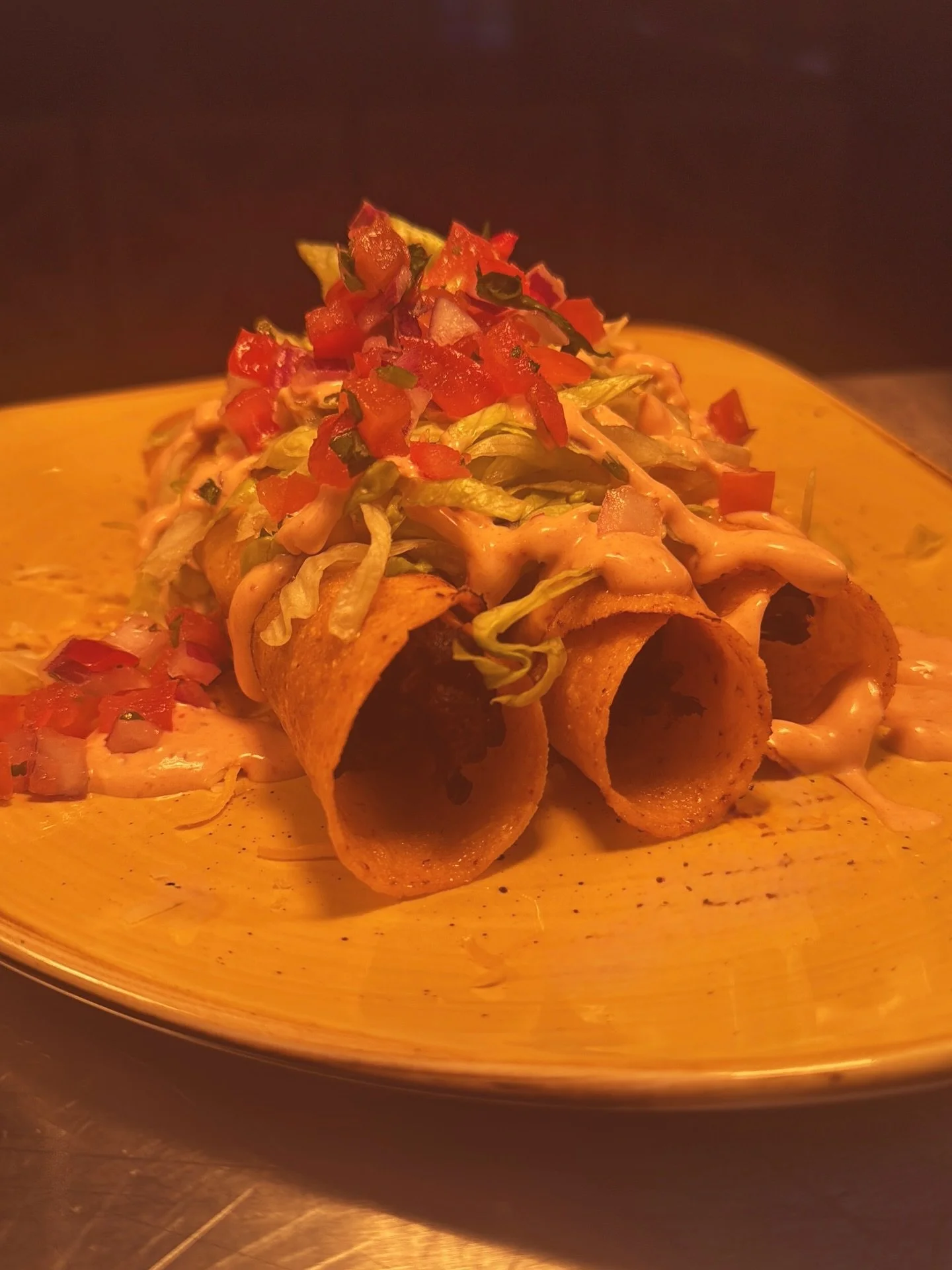 Any cuisine available! Mexican is a big hit. Try some Pulled Beef Taquitos, Torched Cheese, Chipotle Mayo, Shredded Iceberg and finished with Pico de Gallo #privatechef #privatedining #chefsofınstagram #chefslife #mexican