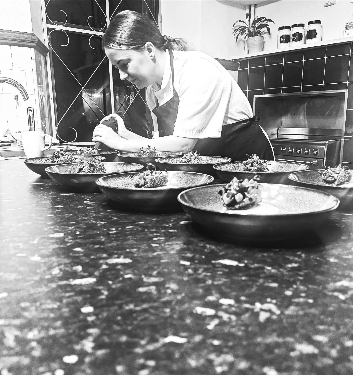 Chef @lynseycameron90 assisting me last night at Moffat Mansion taking charge of the desserts. Stole the show at the end with this funky take on &ldquo;Millionaire Shortcake&rdquo; #privatechef #privatedining #chefsofinstagram #chefslife #moffatmansi