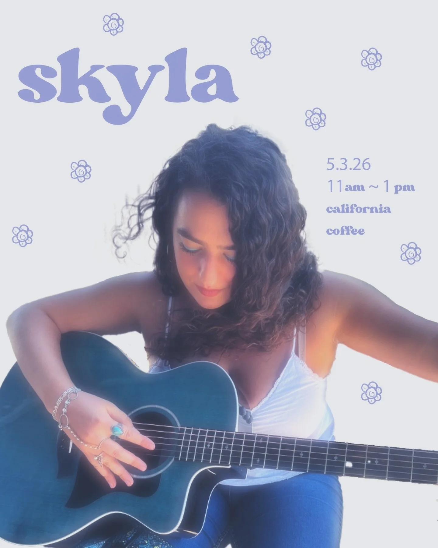 I&rsquo;m gonna be playing at California Coffee in Aptos on May 3rd 😆 11:00 am- 1:00 pm!!! Stop by for some coffee, pastries, and of courseeeee tunes ✨🎶 

thanks @lostfogstudios for the poster 🩵