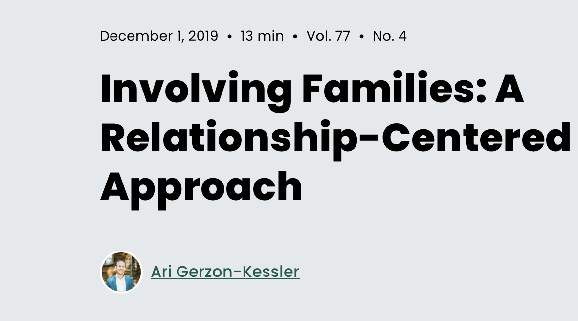 Involving Families: A Relationship Centered Approach