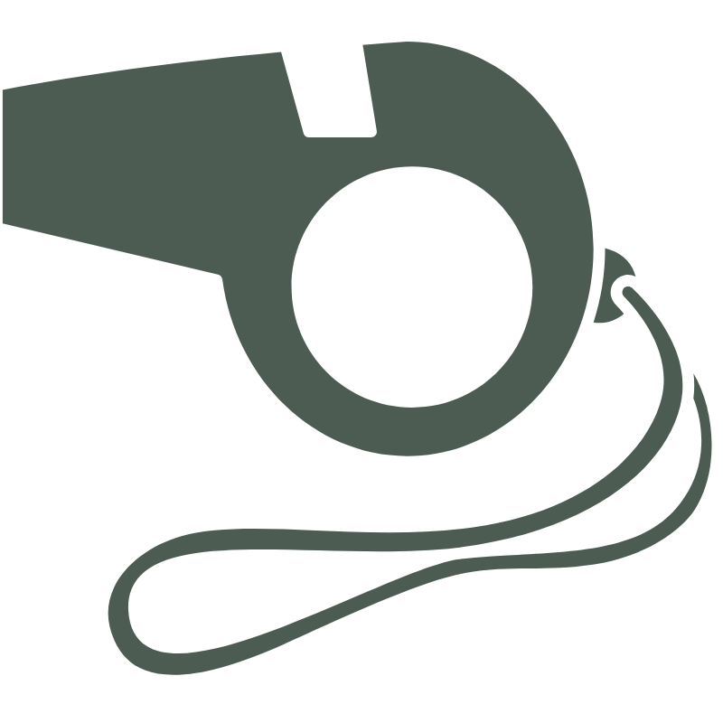 A coach whistle icon.
