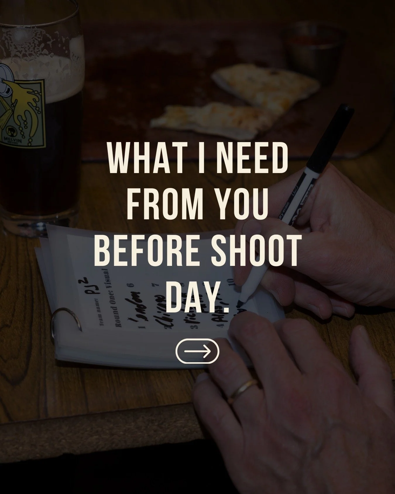 What do I need from you before a shoot? Not much, and none of it is homework.

A general idea of what you want the photos to help with, like a new menu or a busy season. A list of the dishes or products you most want covered. A couple of hours when t