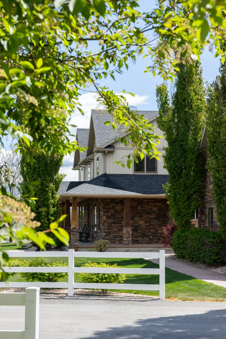 Drone view of a Cache Valley ranch