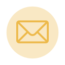 Envelope icon in a beige circle