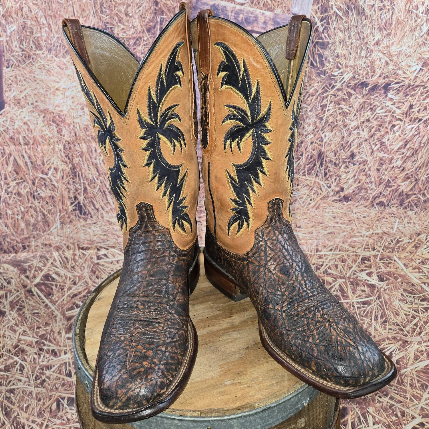 Square Toe Elephant Skin Boots Lucchese Lucchese L1446 