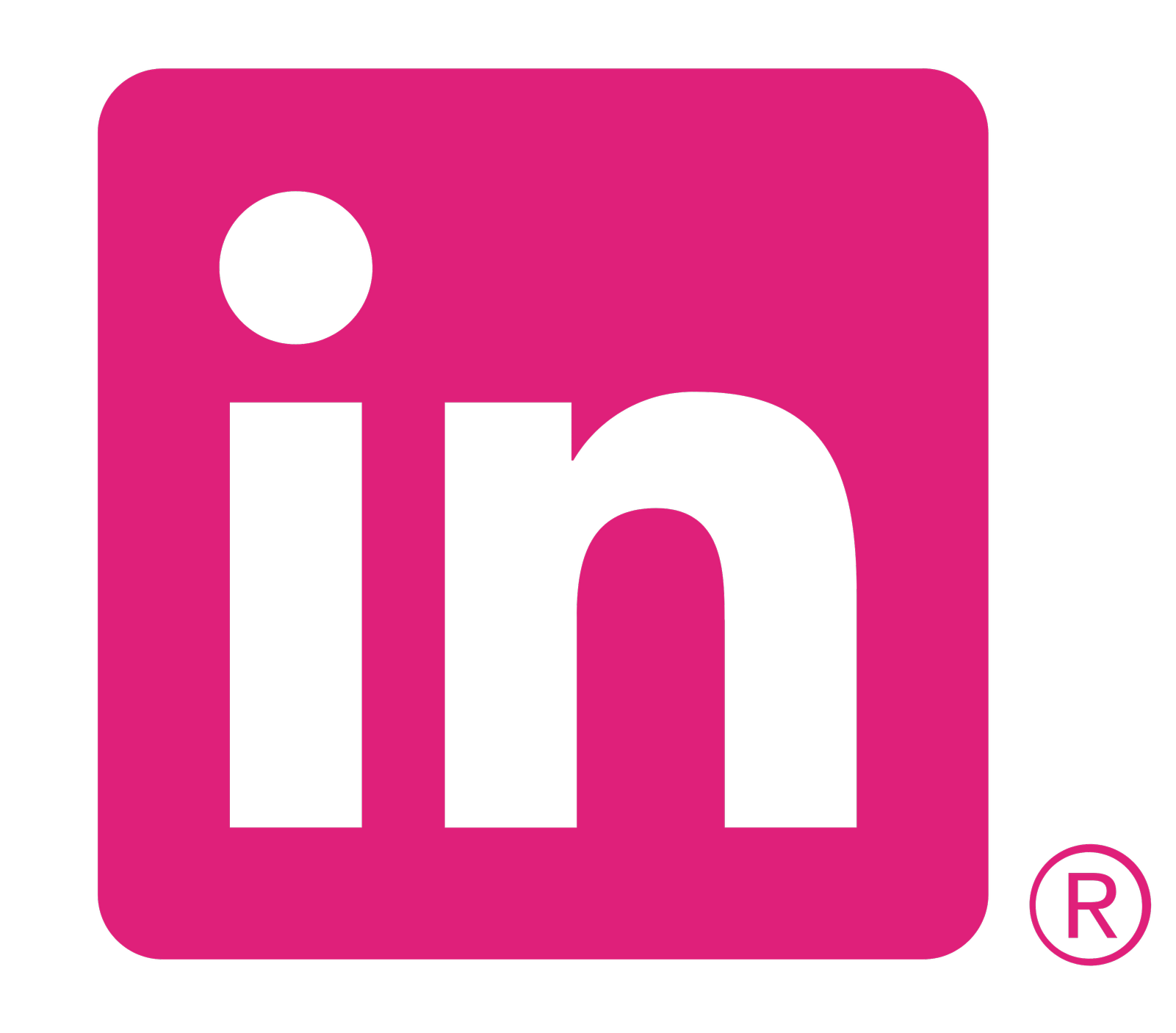LinkedIn logo – a square with rounded corners, lowercase letters 'in' inside, and a registered trademark symbol in the lower right corner.