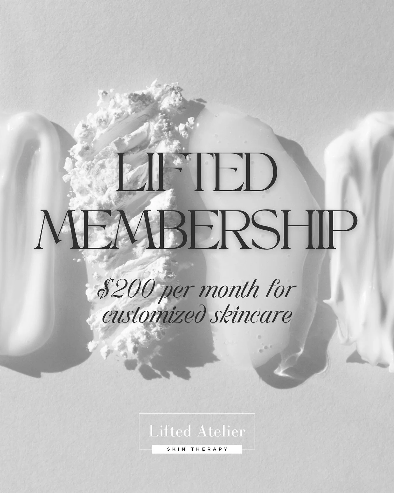 The easiest way to stick to your skincare goals? Make it part of your routine.
Lifted Membership gives you monthly treatments tailored to your skin, for one flat rate. $200/month. Any service. Minimum 6 month commitment. Choose from:

 &bull; Lifted 
