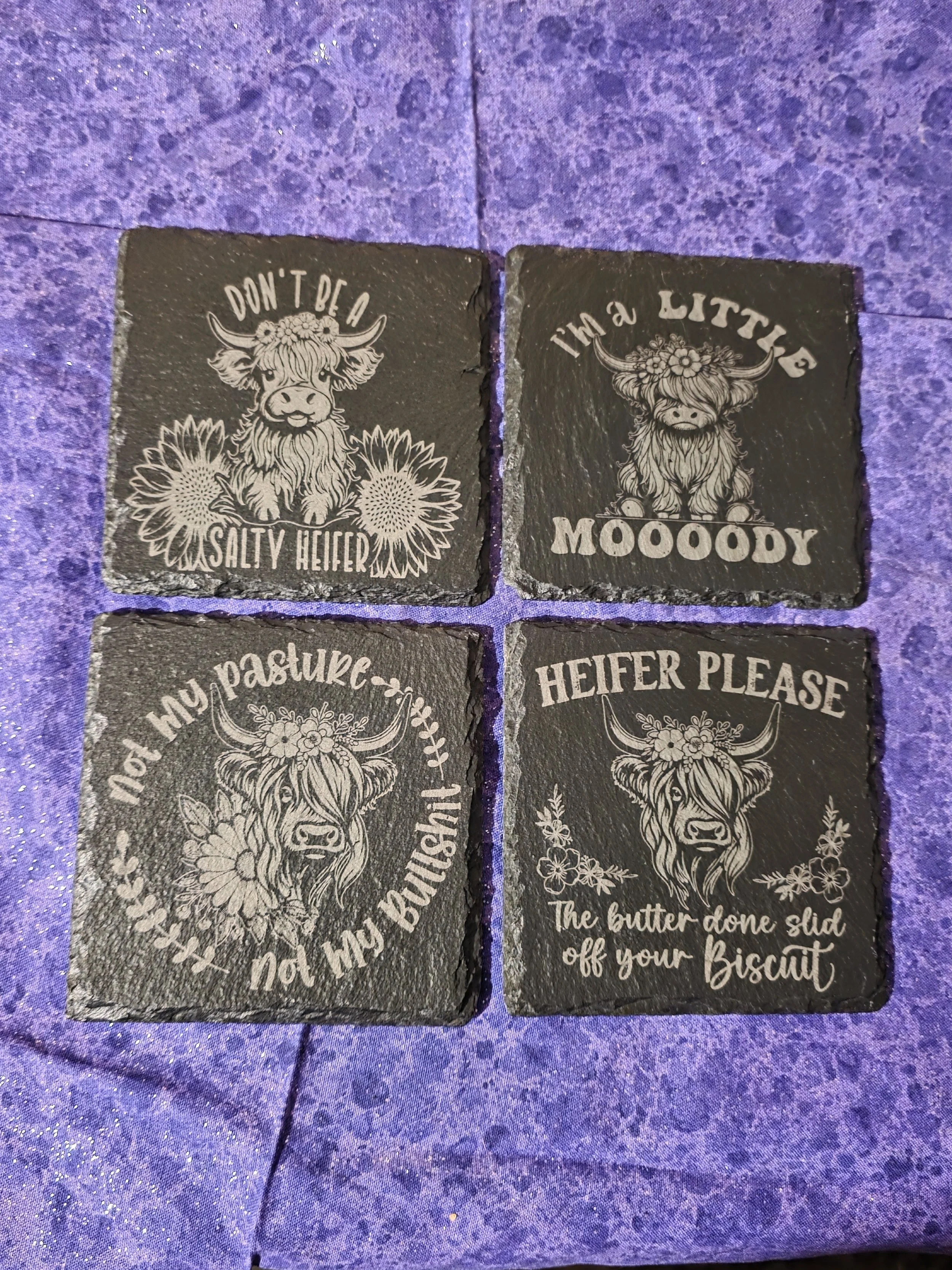 Sassy Highland Cow Coasters