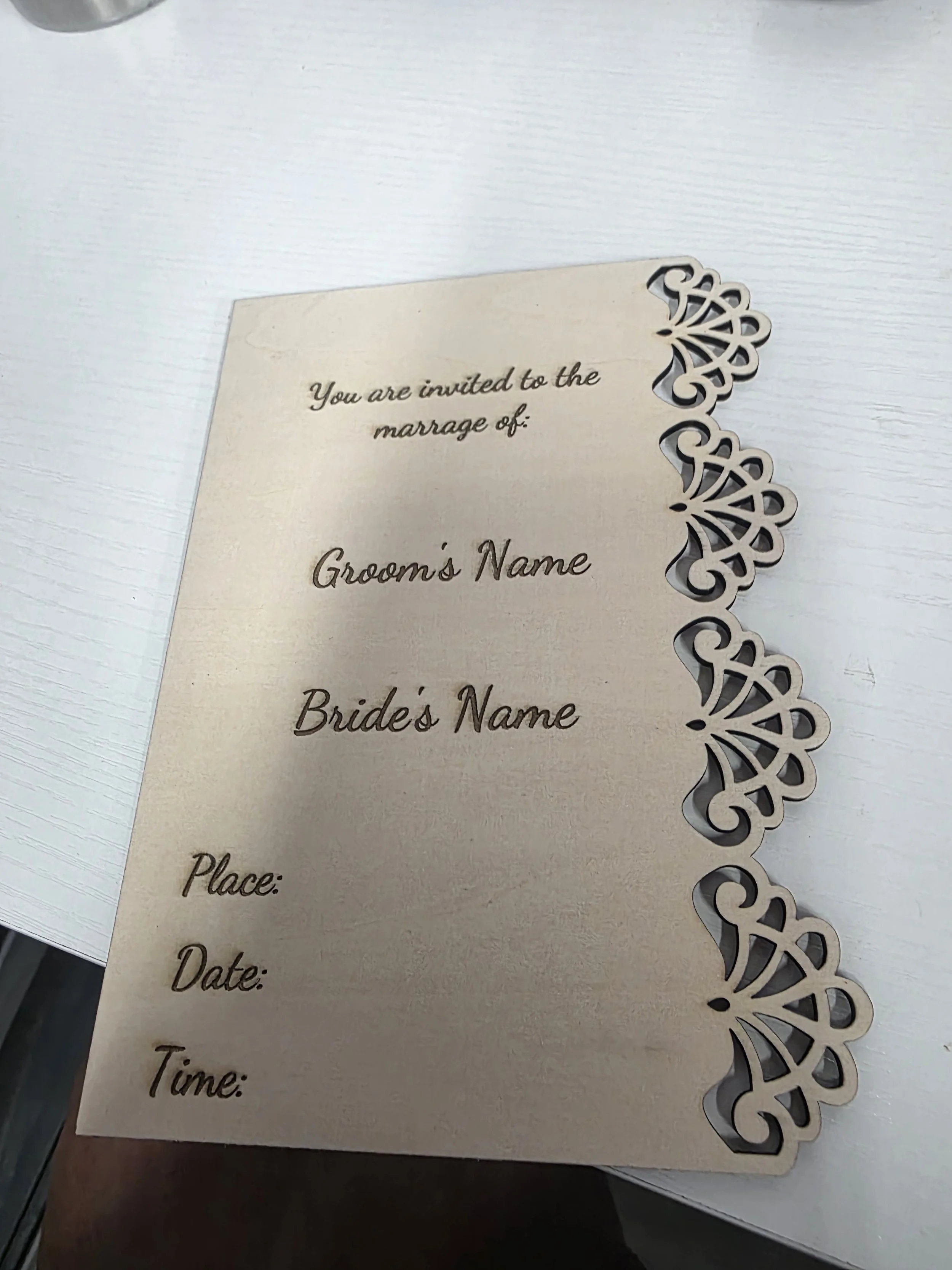 laser cut wedding initiations