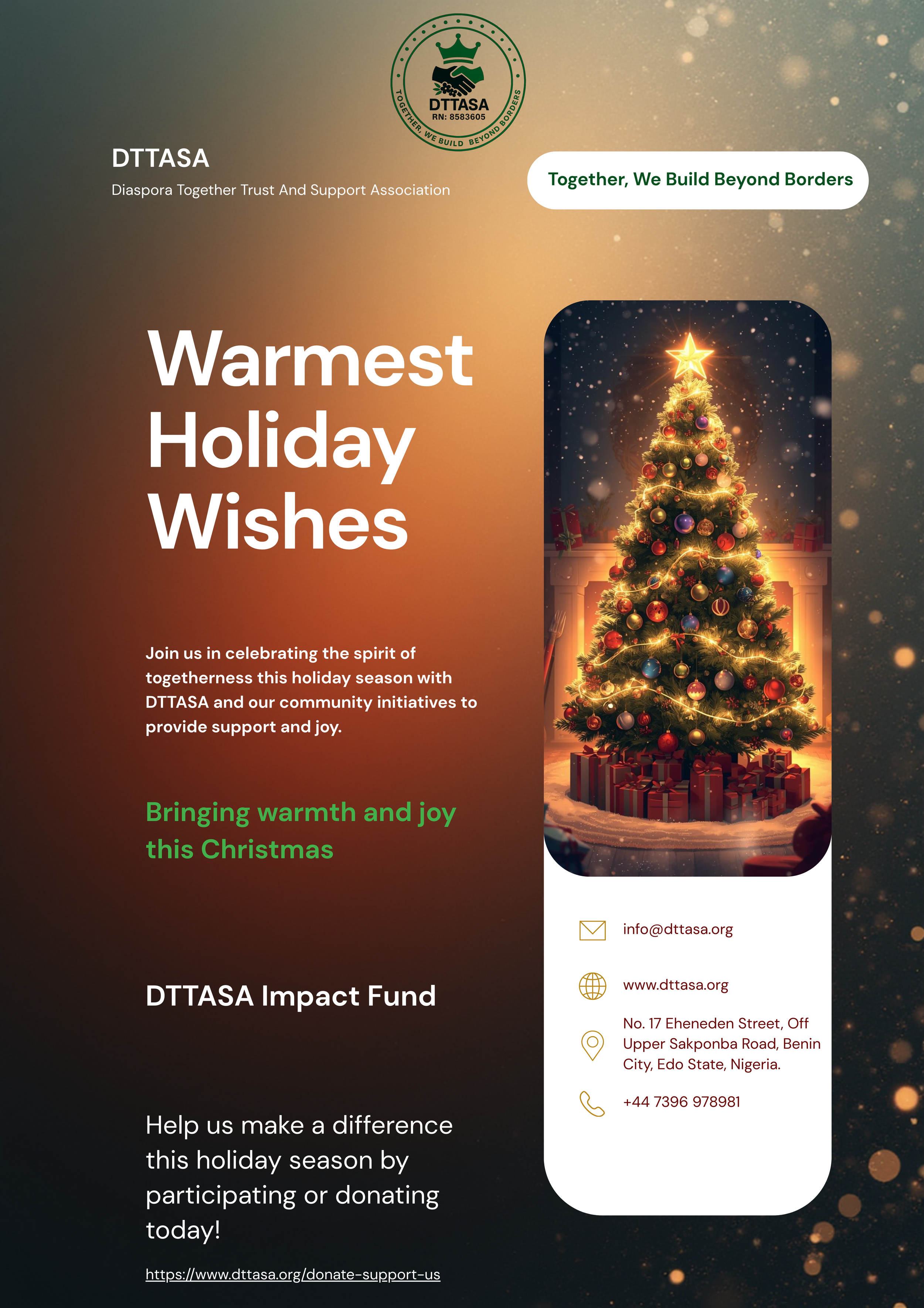 Season’s greetings to everyone. As the year draws to a close, we extend our sincere appreciation to all who have supported and contributed to our work. We wish you and your loved ones peace, good health, and continued success in the season ahead.