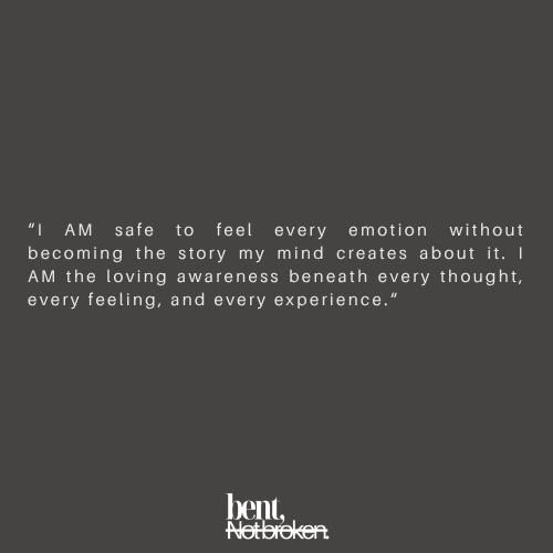 Feel it. Without attaching a story to it.