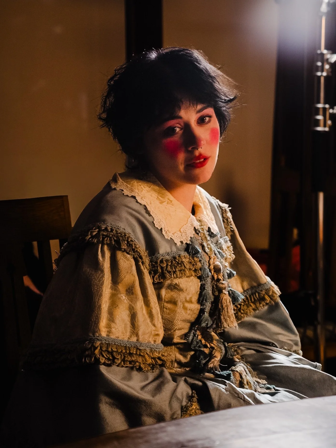 Wanted to shout out @jester_luck for their costume design. I still can&rsquo;t get over it 🤩 
Model: the lovely @ivy.votolato who is such an incredible actor, and model! :)

We are screening our short film on Monday! @matchcutmafia
