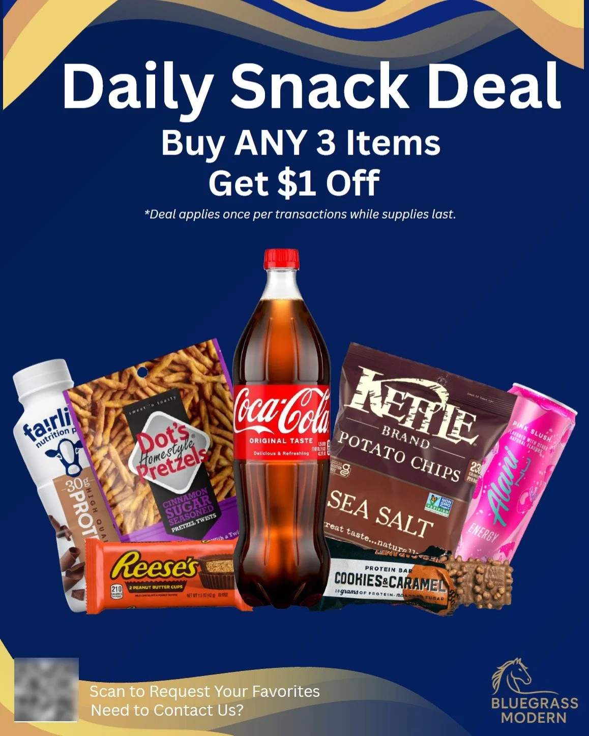 More of what you want. Less guesswork.

We&rsquo;ve simplified our promotions to one easy, everyday deal:

Buy any 3 items. Get $1 off.

No rotating schedules. No confusion. Just consistent savings every time you visit.

Whether it&rsquo;s your go-to