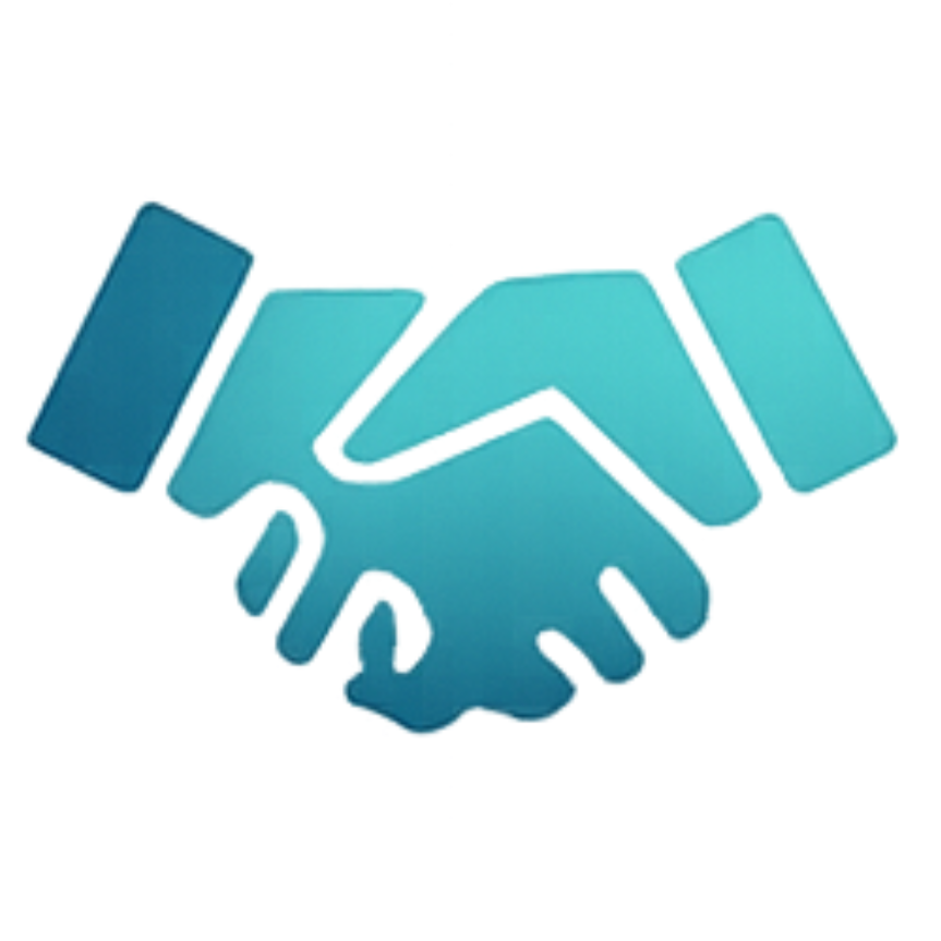 Graphic of two hands shaking, symbolizing partnership or agreement.