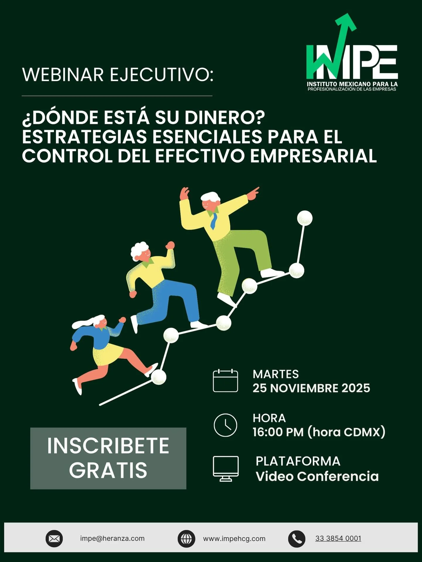&iquest;Realmente sabes d&oacute;nde est&aacute; el dinero de tu empresa? 💸📊
Acomp&aacute;&ntilde;anos en nuestro Webinar Ejecutivo: &ldquo;&iquest;D&oacute;nde est&aacute; su dinero? Estrategias esenciales para el control del efectivo empresarial&